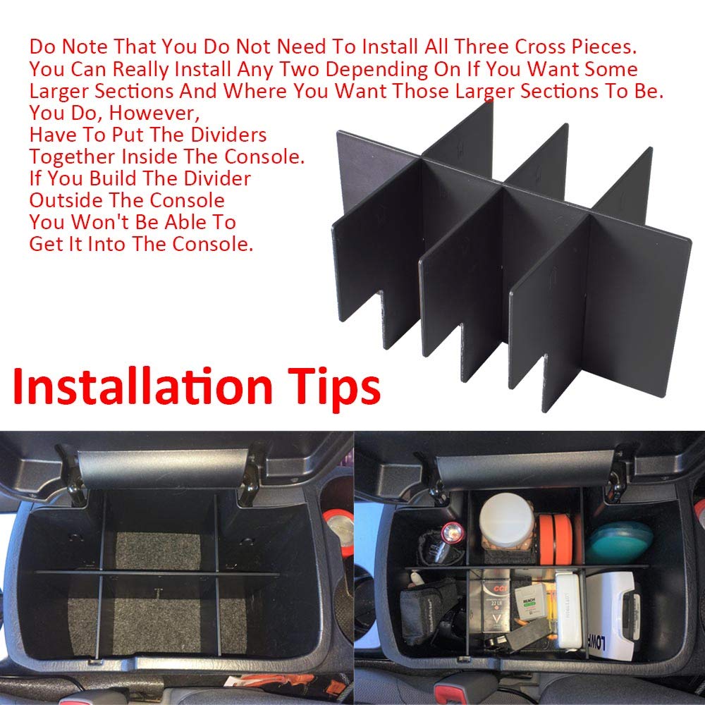 EDBETOS Center Console Organizer Insert Dividers Compatible with Toyota Tacoma 2005-2015 2nd Gen Tacoma Accessories Armrest Box Secondary Storage Interlock ABS Material