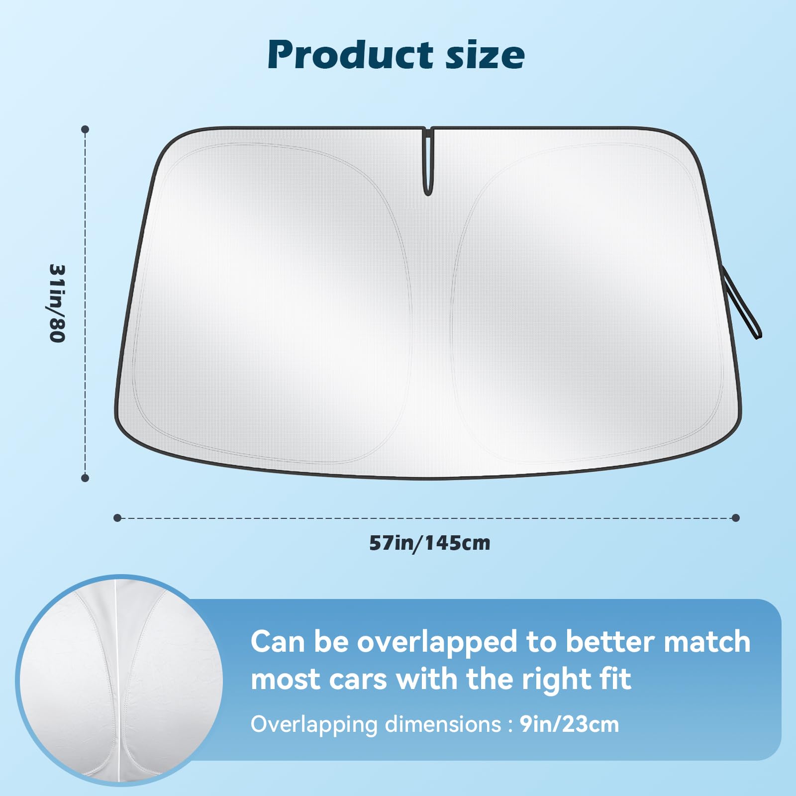 Car Windshield Sun Shade, 300T Thickened Car Window Shades Heat Reflective Interior Cool, Universal Fit for Most Cars SUVs Truck