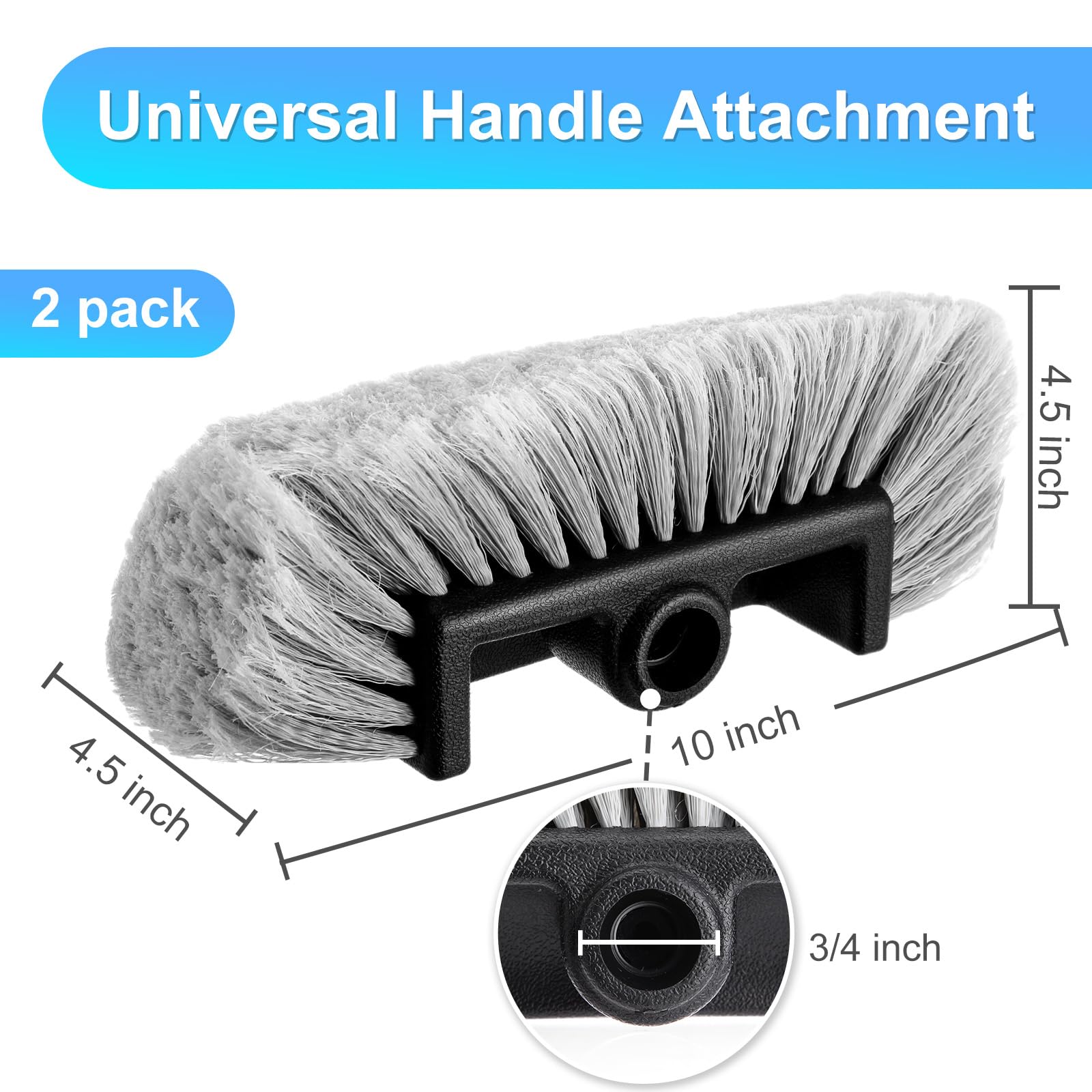Tanlade 2 Pcs Car Wash Brush Head with Soft Detailing Bristle Flow Through Car Cleaning Brush Exterior Wash Equipment for Auto T