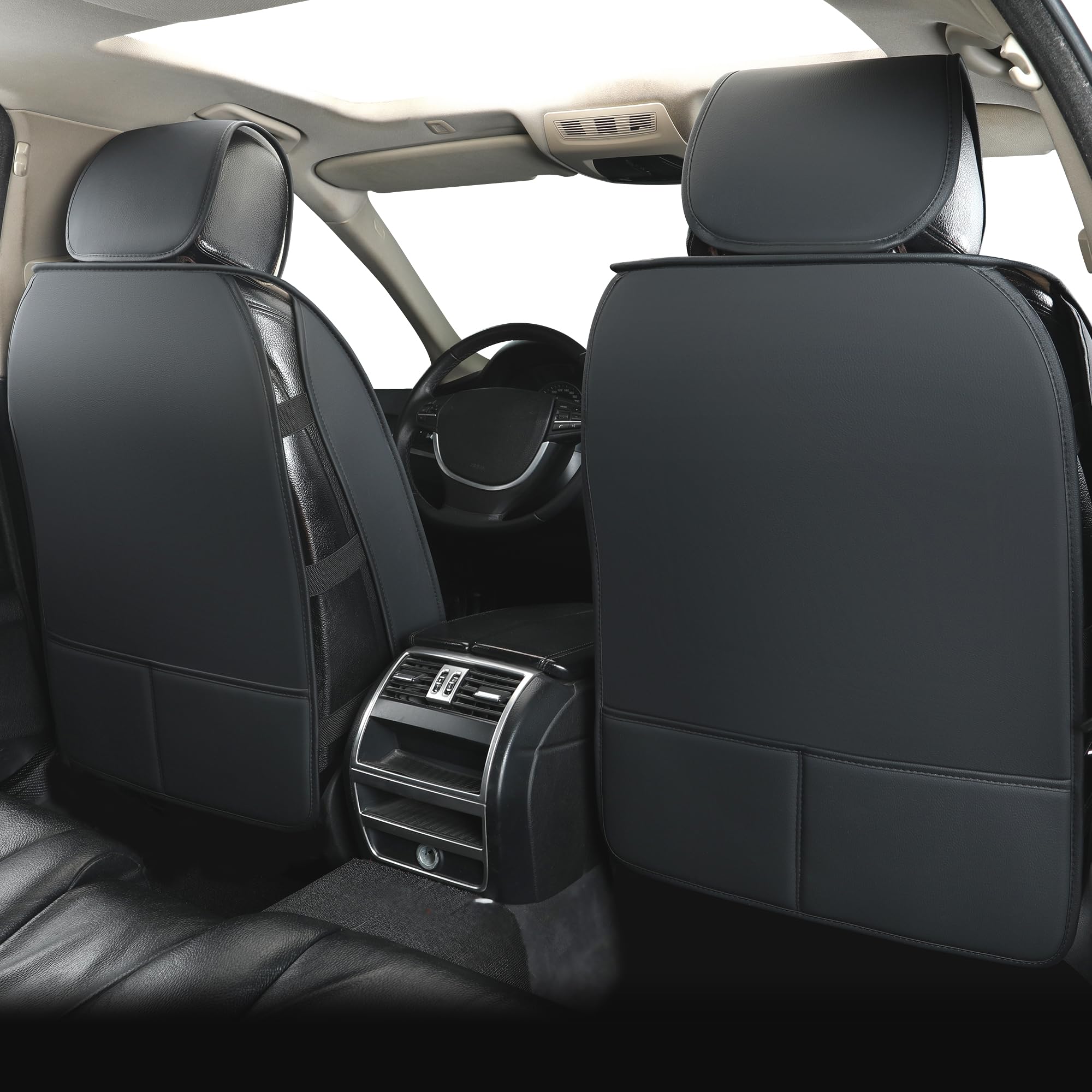 Vankerful Leather Seat Covers For Cars,Car Seat Covers Front Seats Only,Automotive Seat Covers For Trucks,Suv,Leatherette,Universal Fit,Vehicles Seats Cushions(Front Pair,Black-Blue)