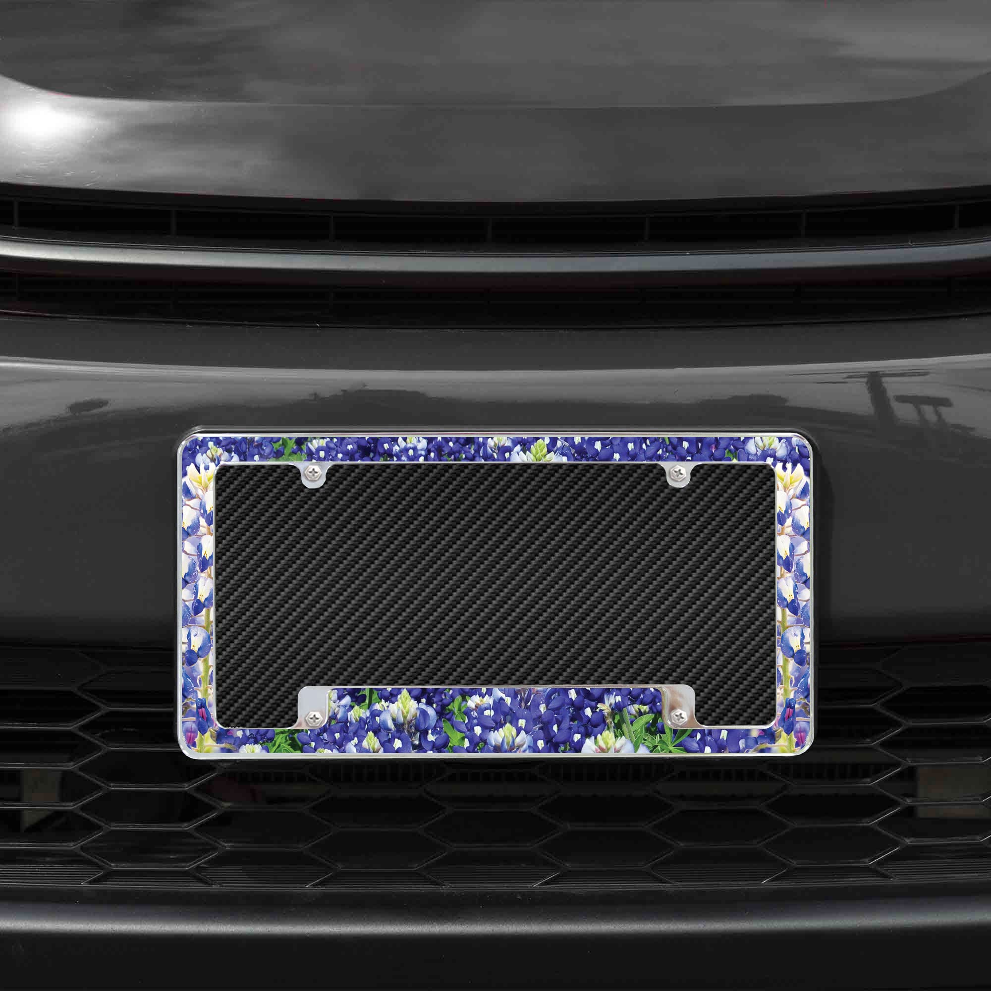 Rico Industries Bluebonnets All Over Automotive License Plate Frame for Car/Truck/SUV (12 x 6)