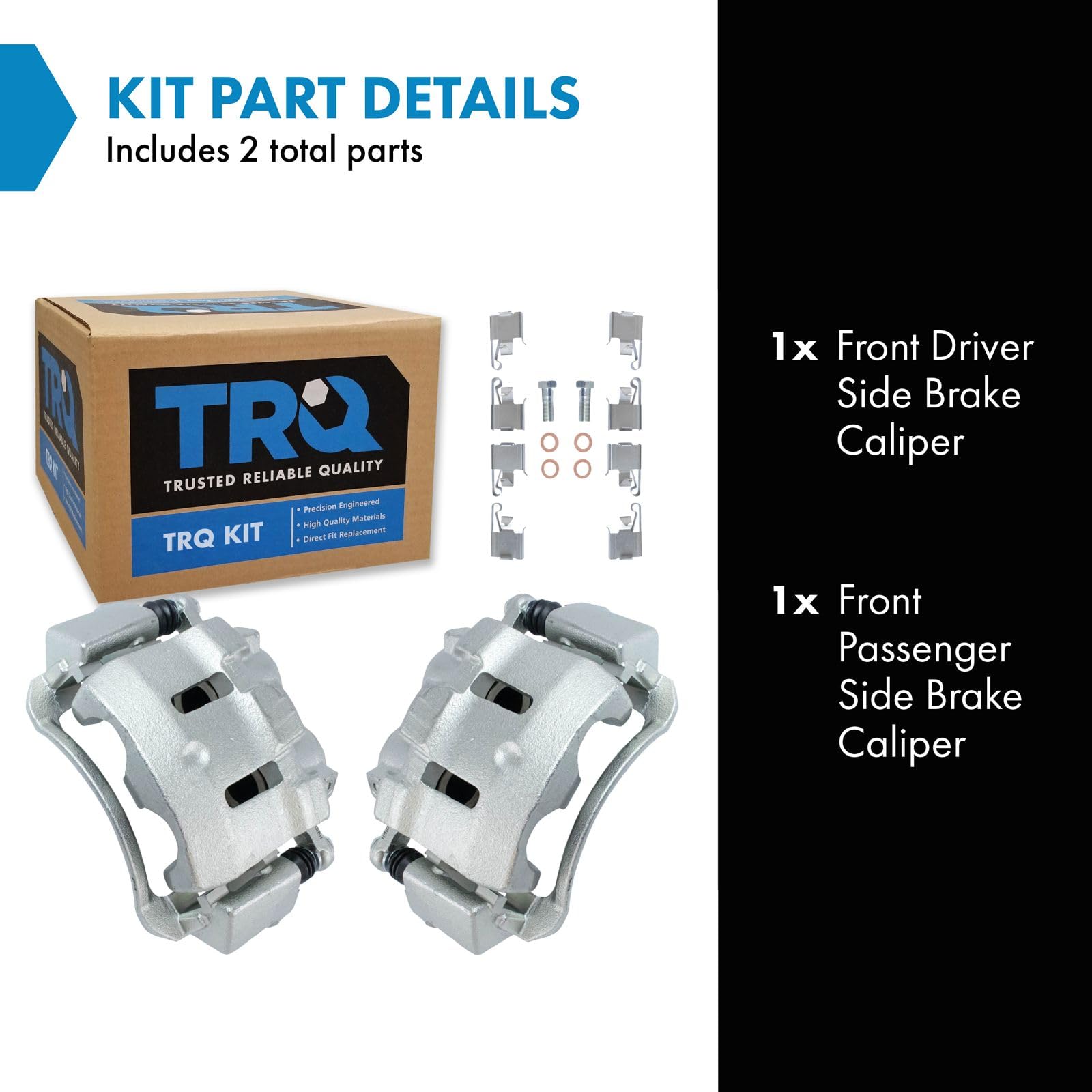 Trq Front Brake Caliper Set Compatible With 2000-2005 Ford Excursion 1999-2004 F-250 Super Duty F-350 Super Duty