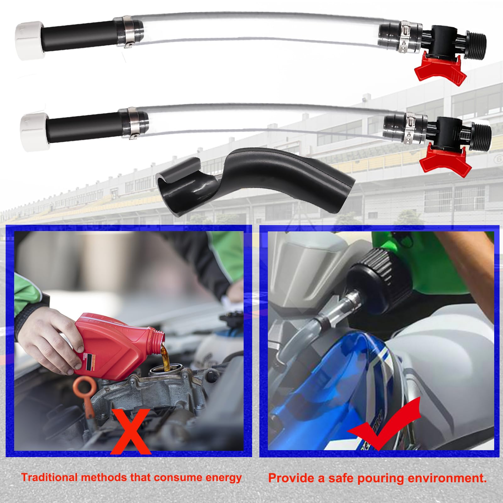 Taiss 3 PCS Racing Fuel Hose with Ball Valve Shut Off,Racing Fuel Jug Hose with Hose Bender Kit.Suitable for Scribner Fuel Jugs,