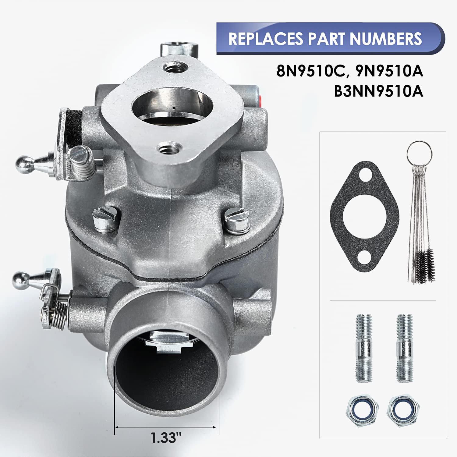 8N9510C-Hd Marvel Schebler Carburetor Fits For Ford Tractor 2N 8N 9N 1939-1952 Tsx33 Tsx241A Tsx241B Tsx241C Replaces B3Nn9510A 8N9510C 9N9510A Carb