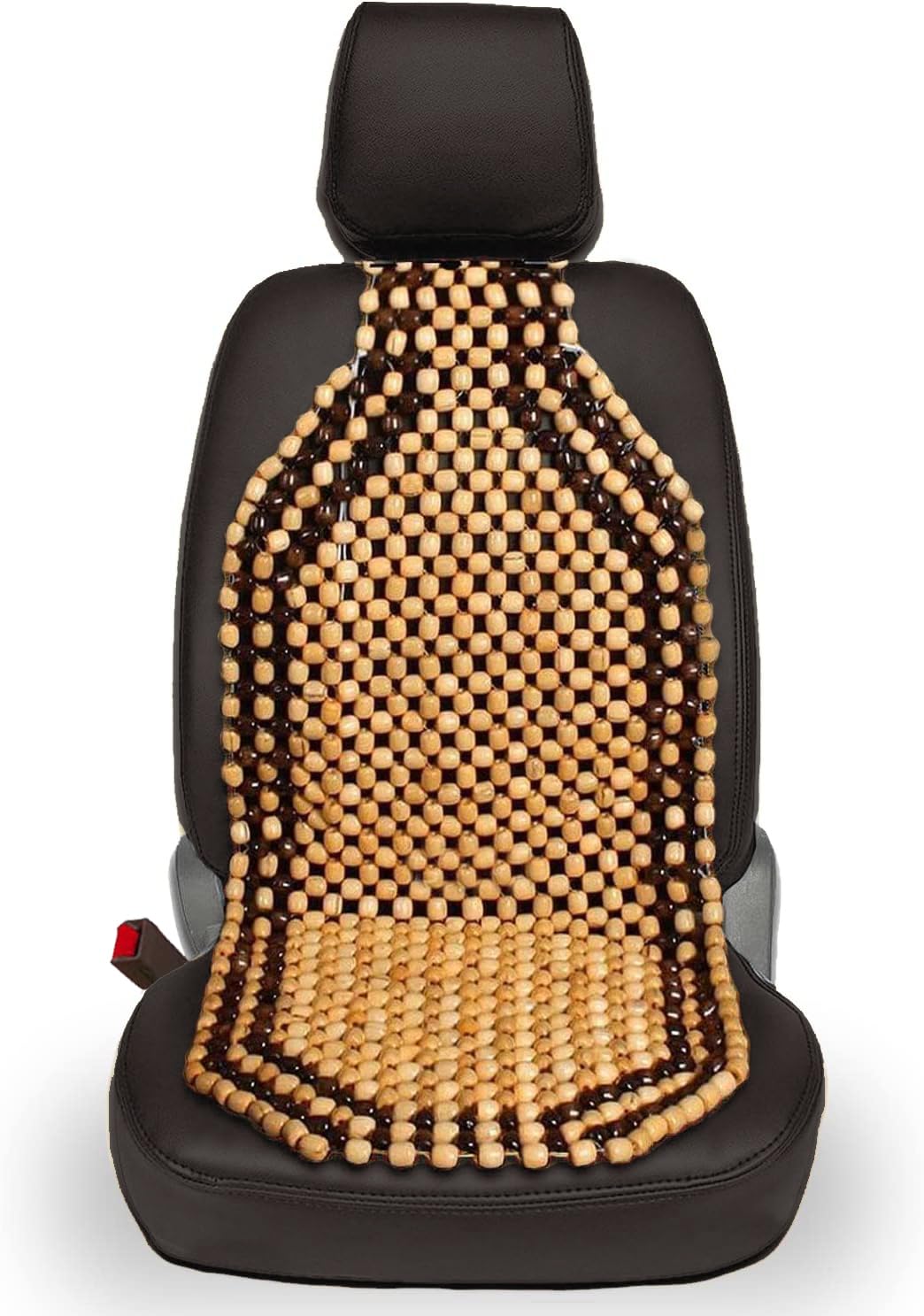 VaygWay Wood Beaded Comfort Seat Cushion - Wooden Beaded Comfort Car Seat Cover -Double Strung Car Massaging Cool Comfort Cover 