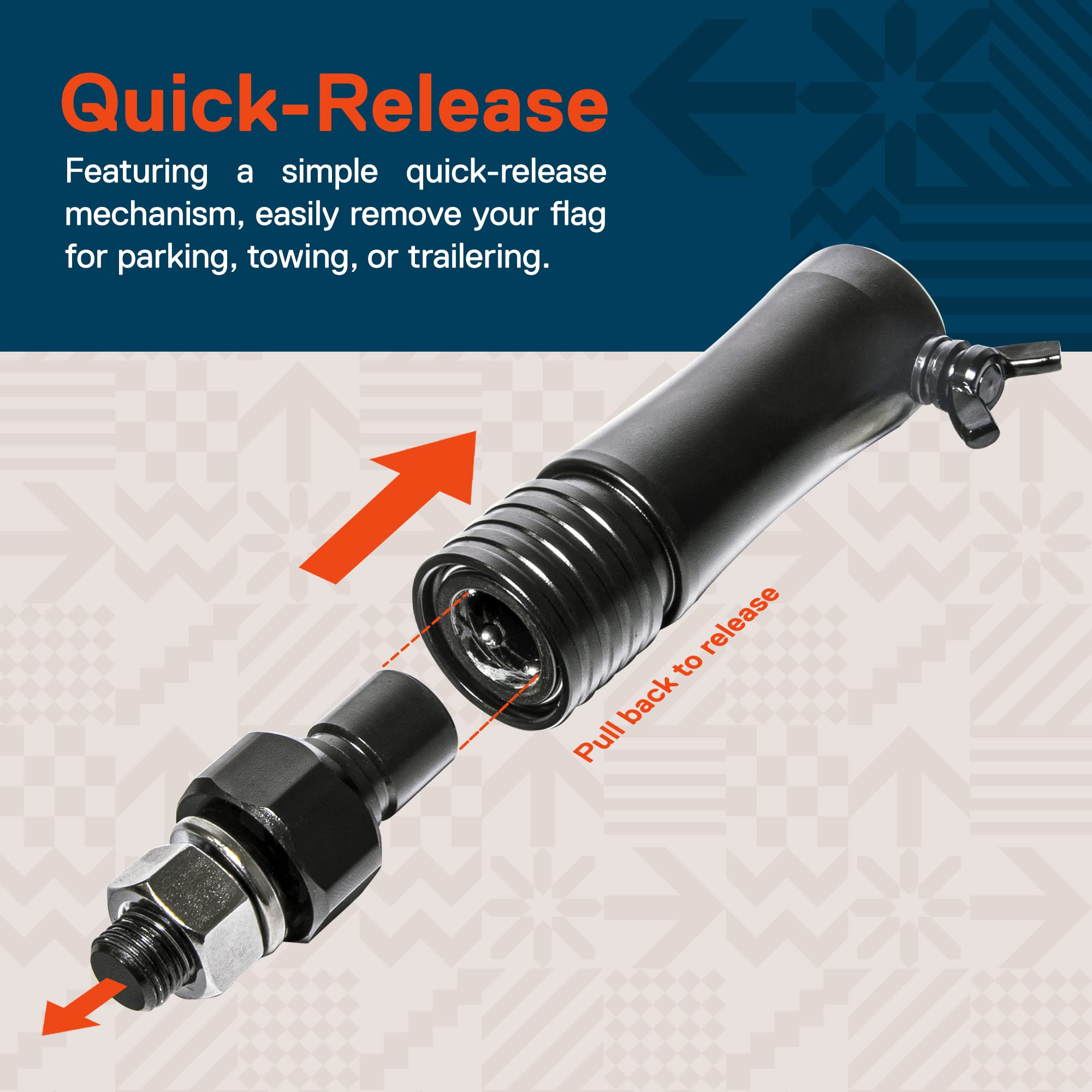 True Mods Quick-Release Flag Pole Holder Kit [1/4' & 5/16' Poles] [LED Whip Mount Ready] Aluminum Mounting Base for ATV UTV Sand Dune Buggy 4 Wheeler Side By Side SXS Polaris RZR Razor Can-Am Maverick