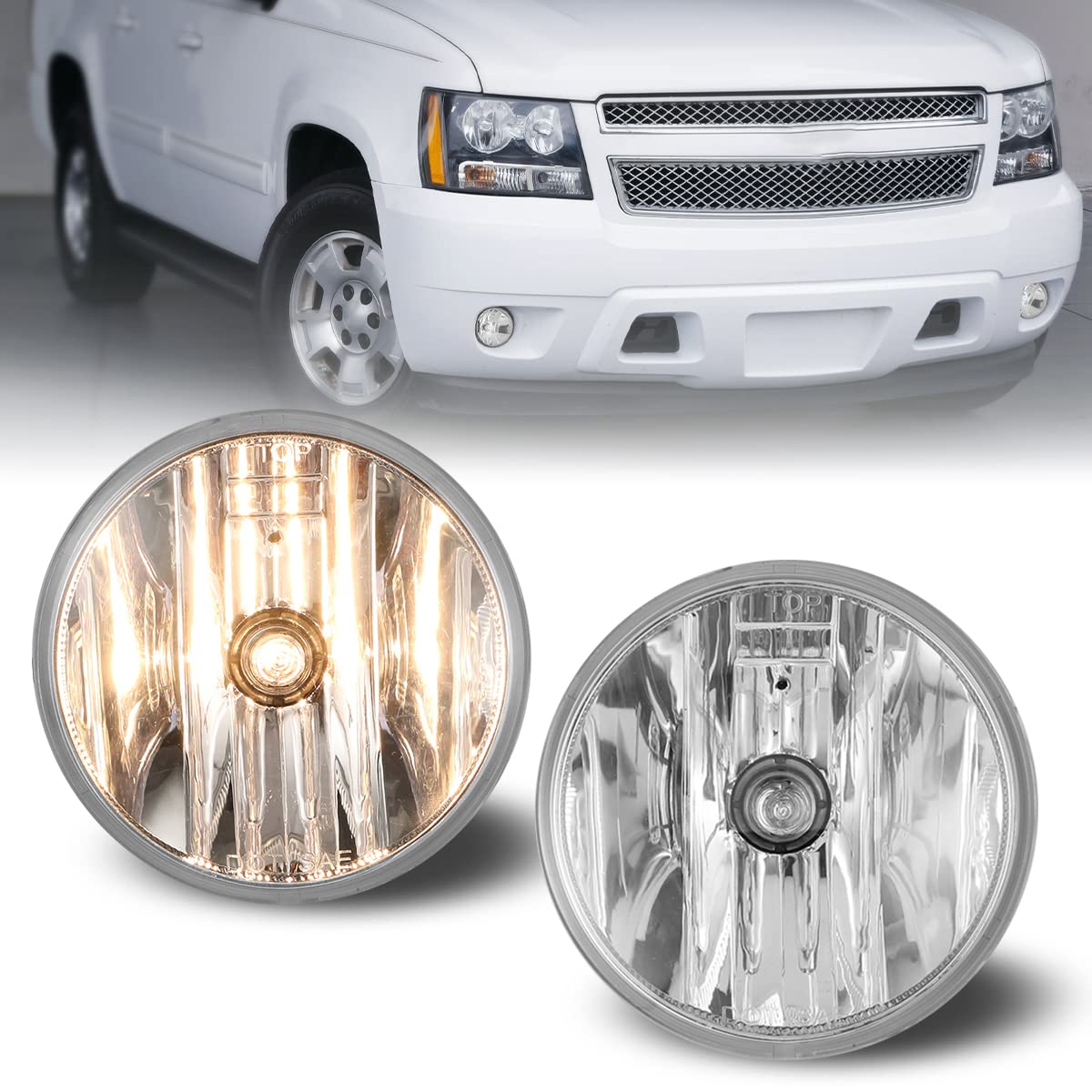 Winjet Driving Fog Lights Oem Series Compatible With 2014 2015 2016 Gmc Sierra / 2007-2013 Chevy Avalanche / 2007-2015 Chevy Tah