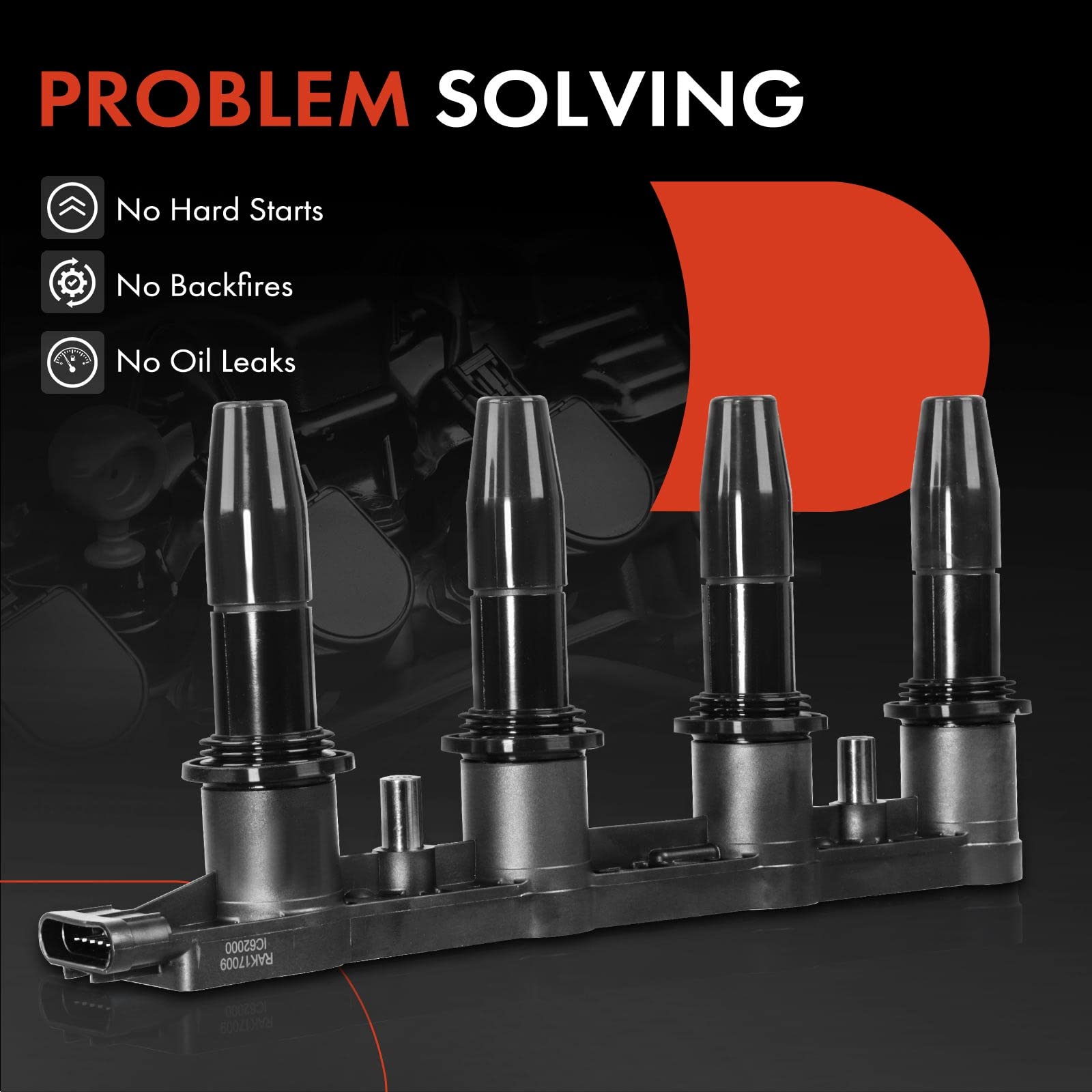 A-Premium Engine Ignition Coil Packs Compatible with Chevrolet Cruze 2011-2015 Aveo Aveo5 2009-2011 Sonic 2012-2018 Pontiac G3 2007-2010 1.6L 1.8L