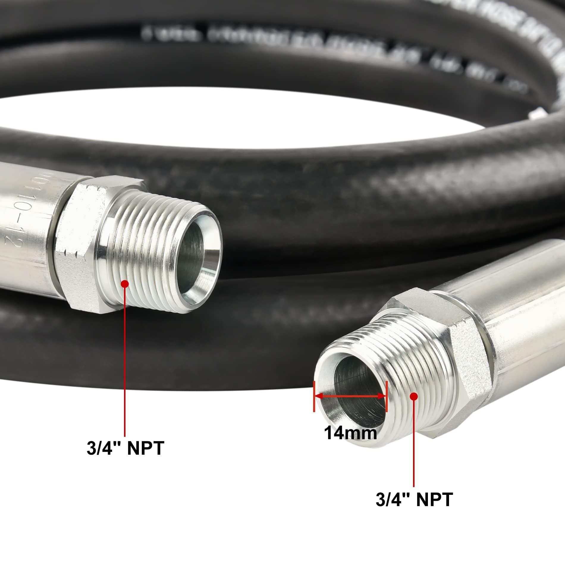 Evil Energy 3/4 '' Fuel Transfer Hose 14Ft,Farm Fuel Hose For Dispensing Diesel Gasoline Kerosene Biodiesel