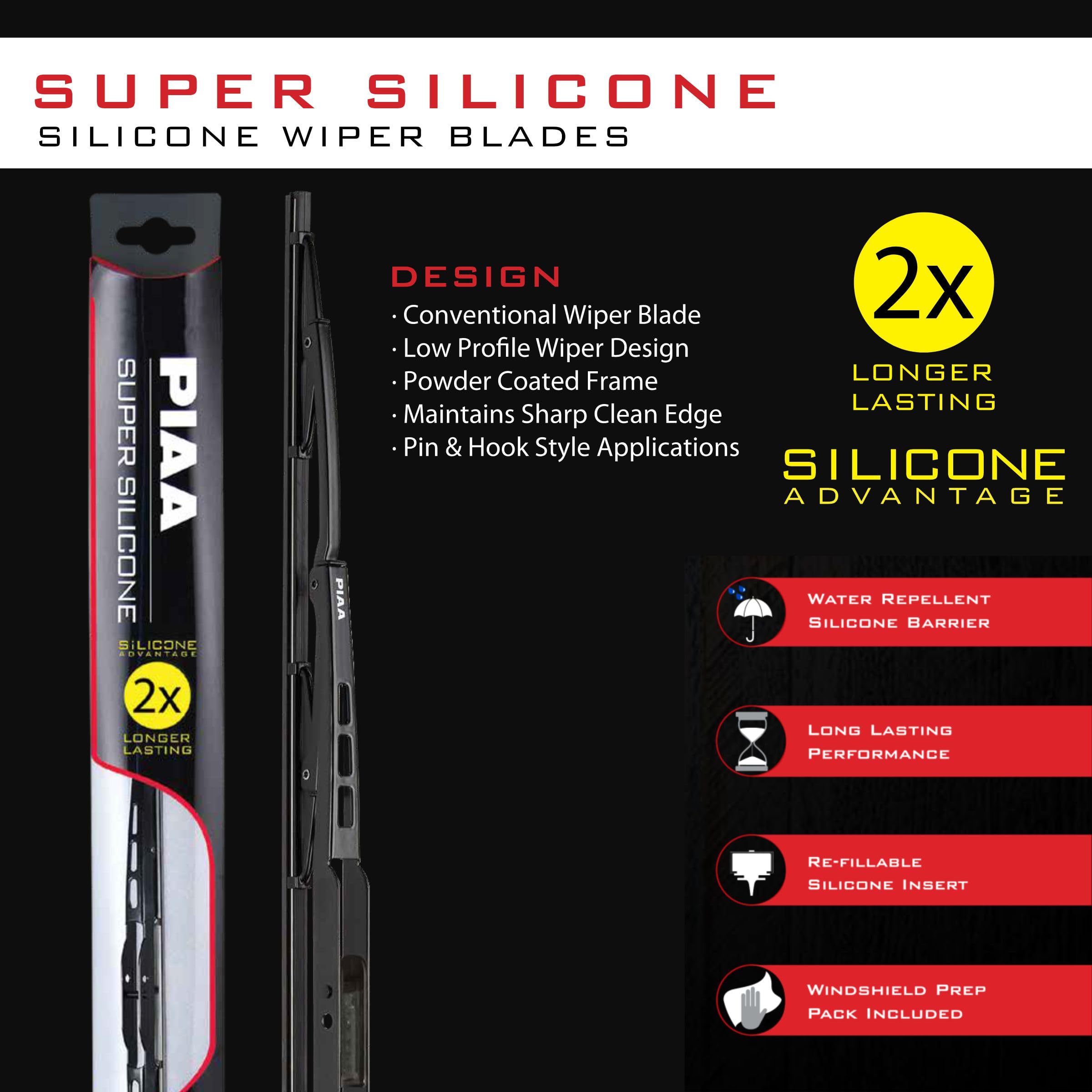 Piaa 95050 20-Inch (500Mm) Super Silicone Wiper Blade, Premium All-Season Oem Windshield Wiper Replacement