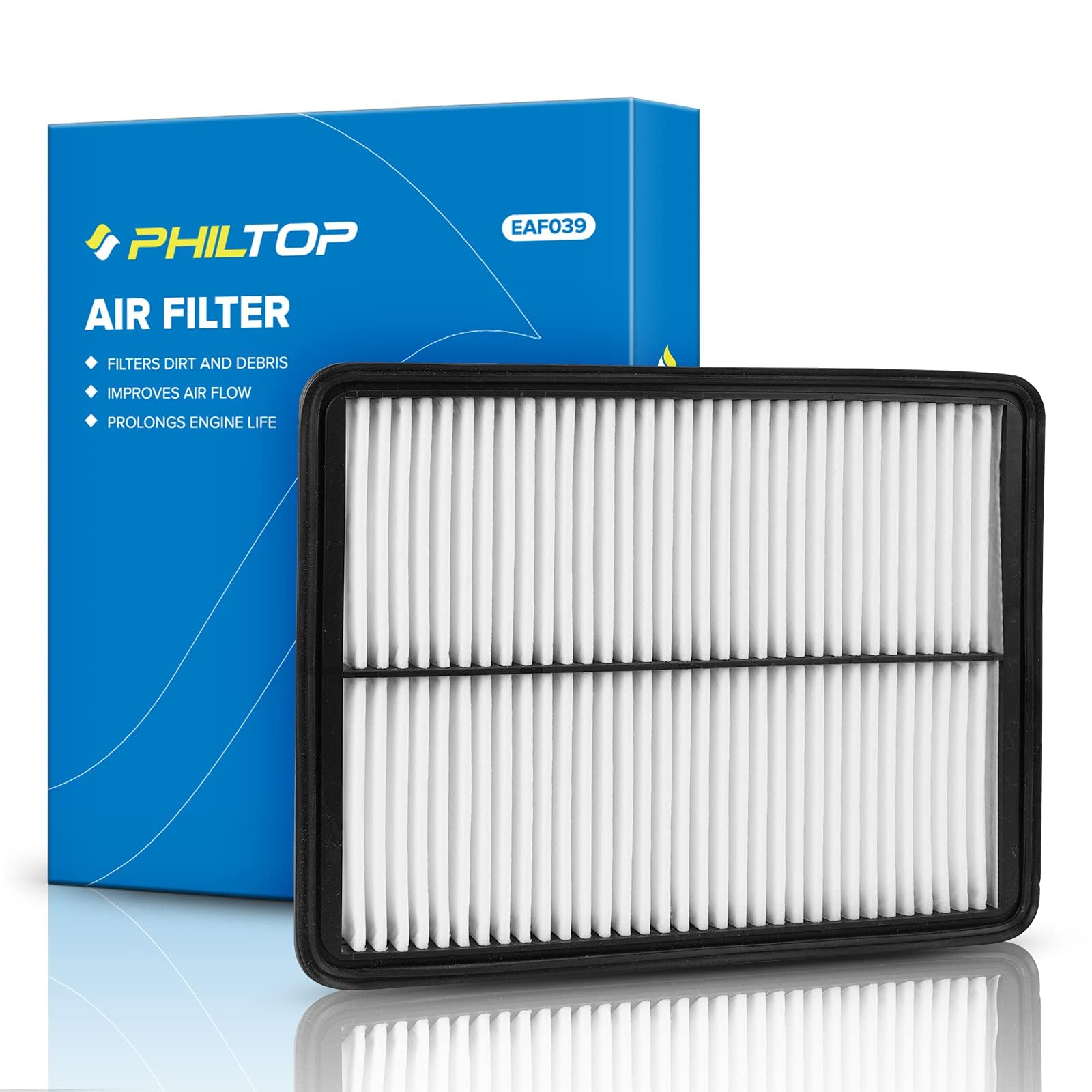 Philtop Engine Air Filter Ca11500 Replacement For Hyundai Santa Fe, Santa Fe Sport, Santa Fe Xl & Kia Sorento, 2013-2019, 2.0L 2