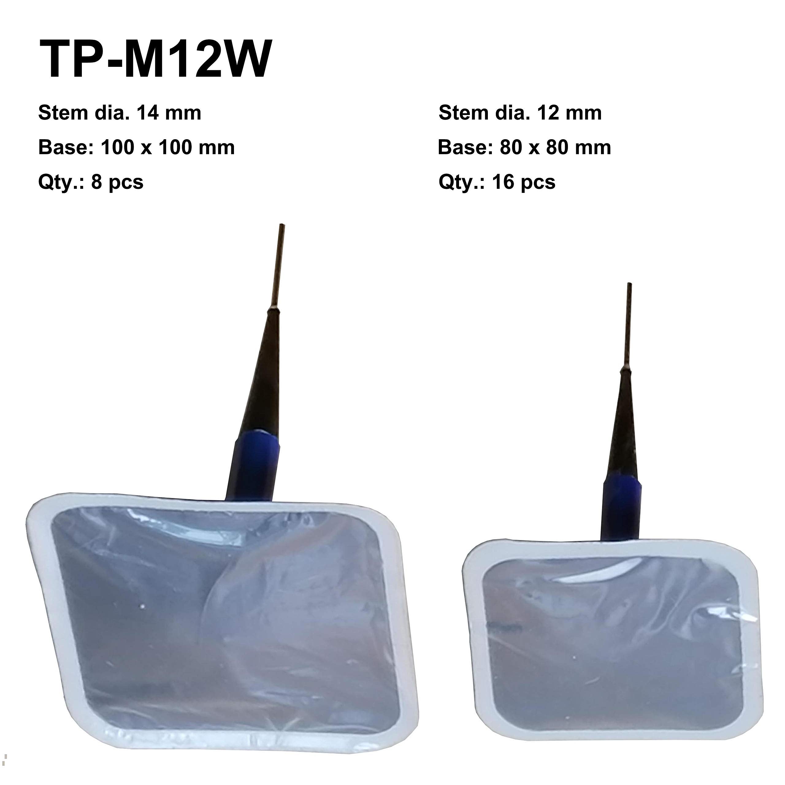 Zerint Tp-M12W Combination Repair Unit Kit, Tire Repair Patch Plug Kit Wrapped Stem 1/2'' X 3 1/8'' 16Pcs And 9/16'' X 4'' 8 Pcs