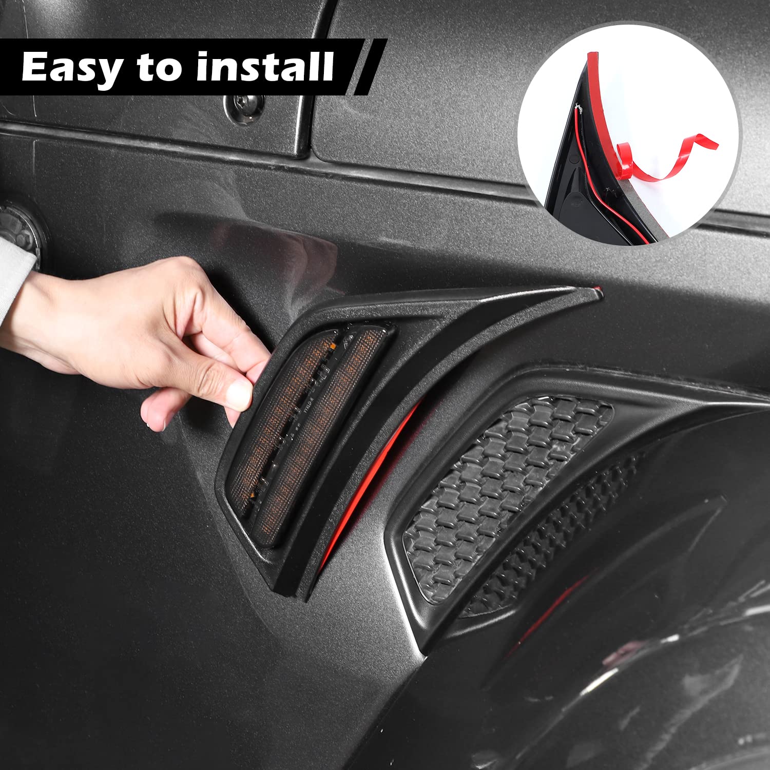 Rt-Tcz For Wrangler Jl Fender Vent Light, Turn Signal Led Side Marker Lights For Jeep Wrangler Jl Jlu Gladiator Jt 2018-2024 Ext