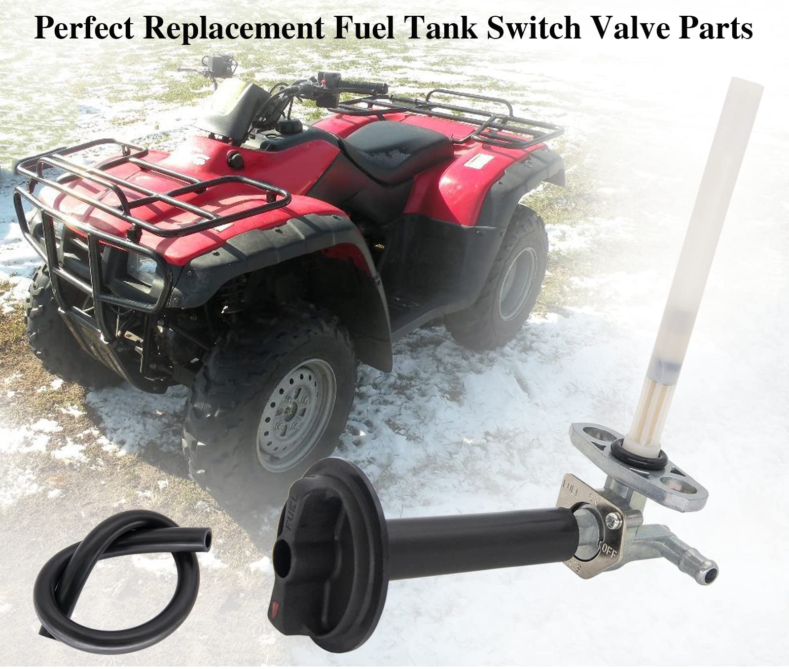 Fuel Valve Petcock With Lever Screw, Fuel Tank Switch Valve Petcock For 2001-2004 Honda Recon 250 TRX250 Rancher TRX350 TRX420,H