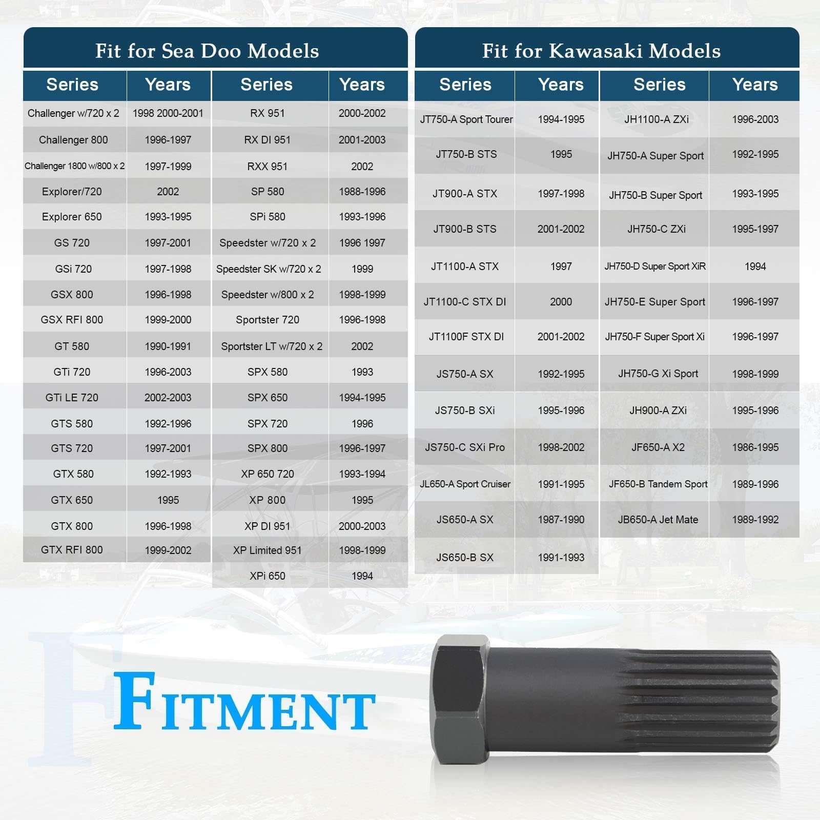 New Impeller Installation Removal Spline Wrench Tool Wr001 Compatible With Kawasaki Seadoo Gs Gsx Gti Gts Gtx Hx Rx Sp Spi Spx X