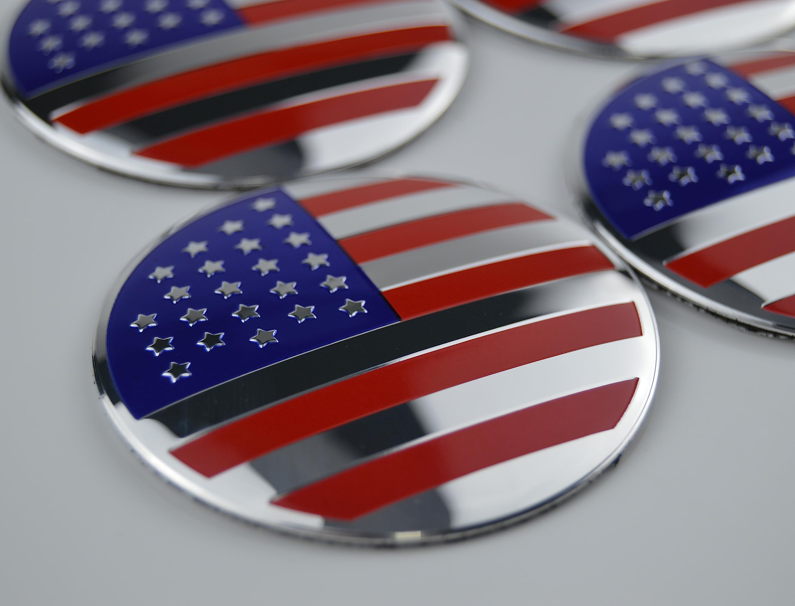 4X 56.5mm=2.24 inches American Flag Wheel Hub Center Cap Emblem for Hub Center Cap USA US