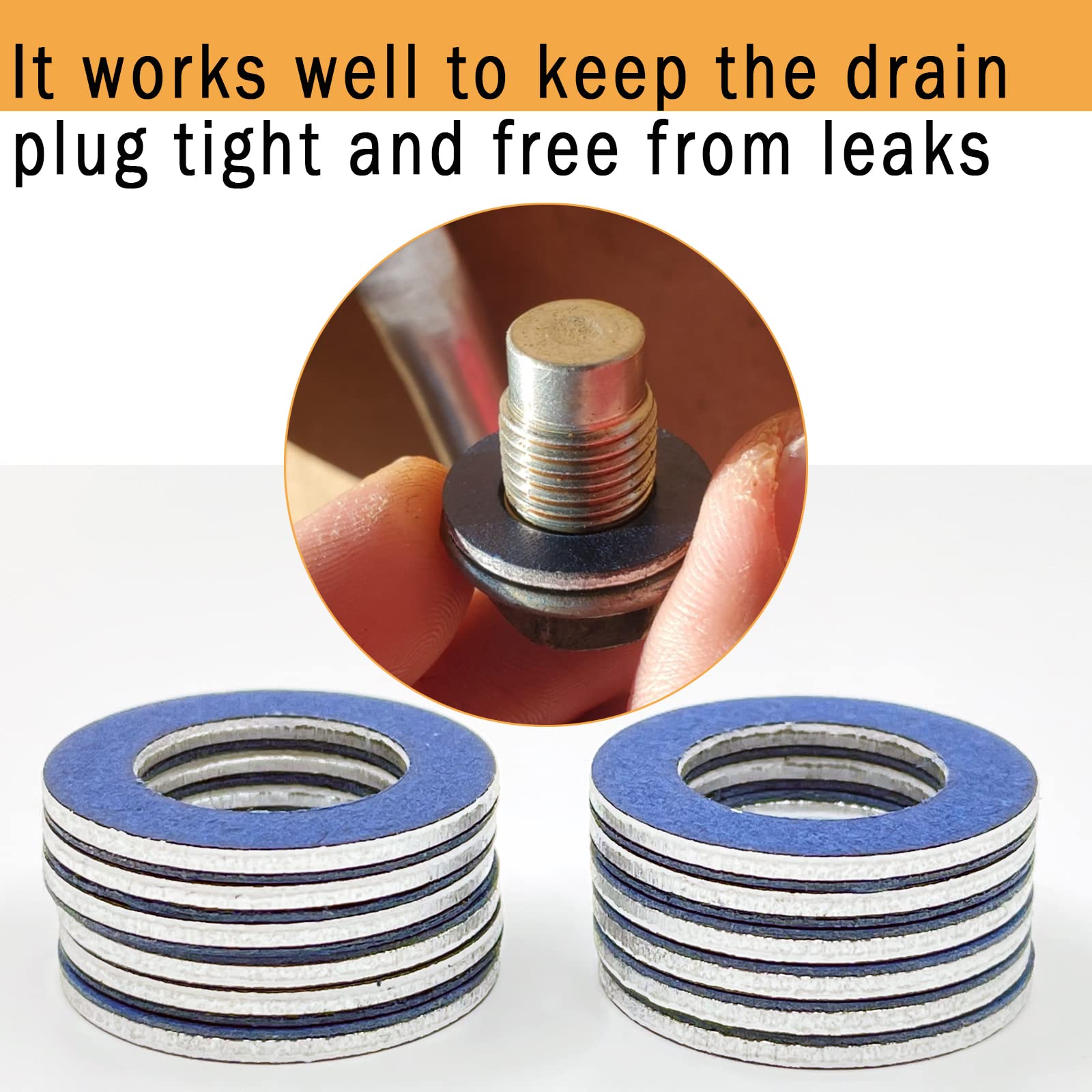 Danbojit 12 Packs Oil Drain Plug Gaskets for Toyota Tacoma, Tundra, Camry, Corolla, 4Runner, Scion, Avalon, Lexus - Compatible Replacement Parts