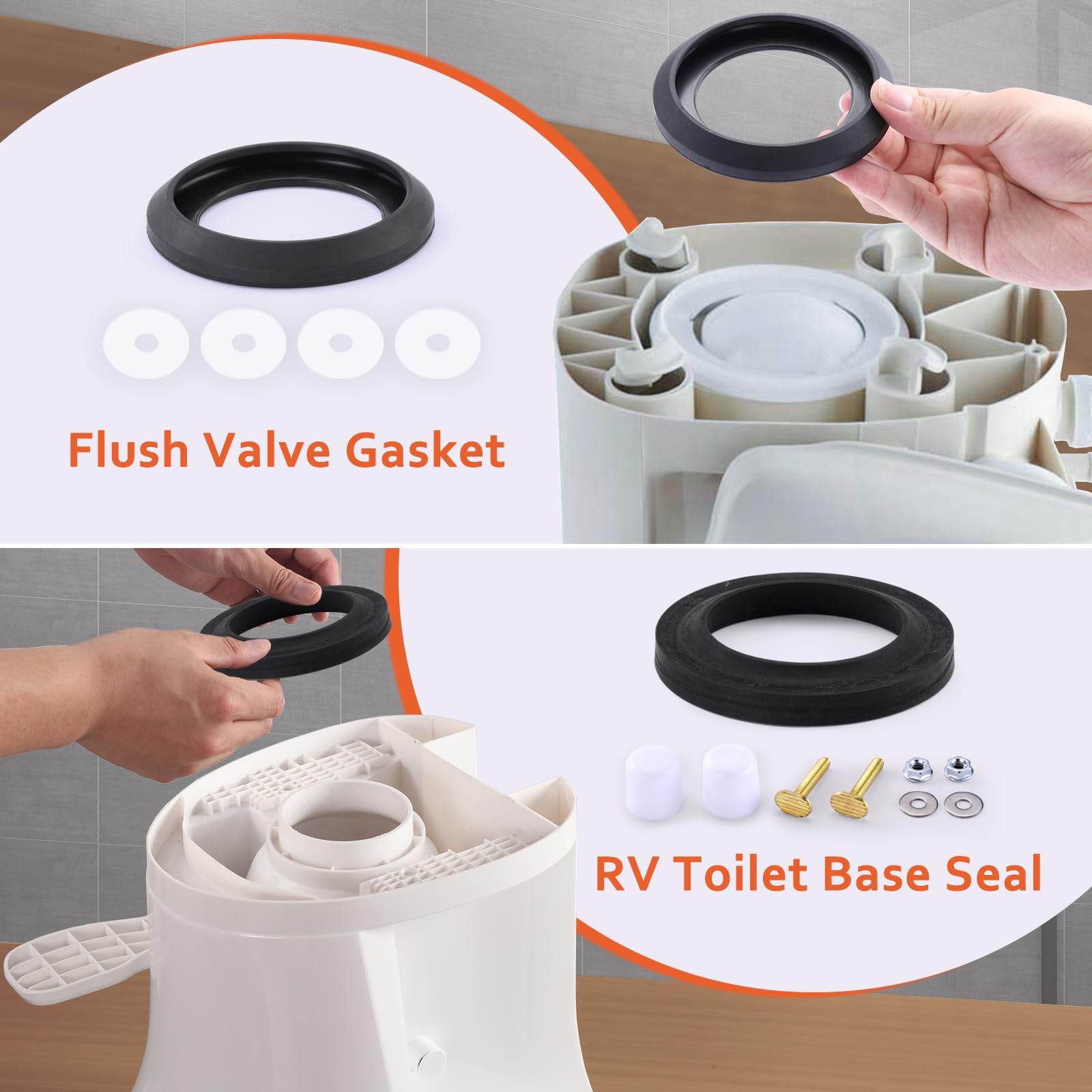 Boeemi Rv Toilet Seal Kit For Replacement Thetfords Rv Toilet Parts- Ball Seal 34120 & Mounting Hardware Kit (Include Toilet Bol