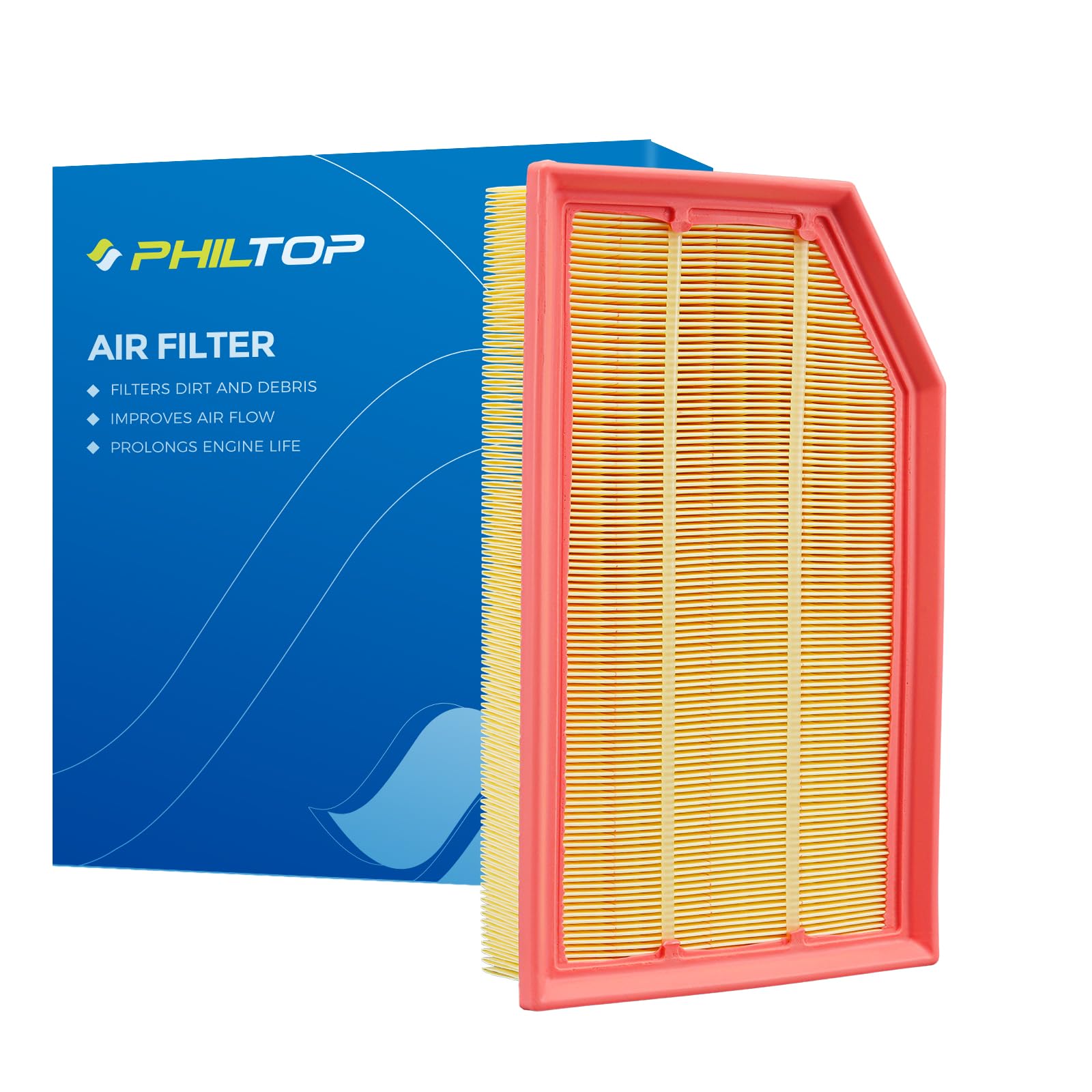 Philtop Engine Air Filter Ca12373 Replacement For Jeep Jl Series Wrangler 2018-2023, Jt Series Gladiator 2020-2023, 2.0L 3.6L, F