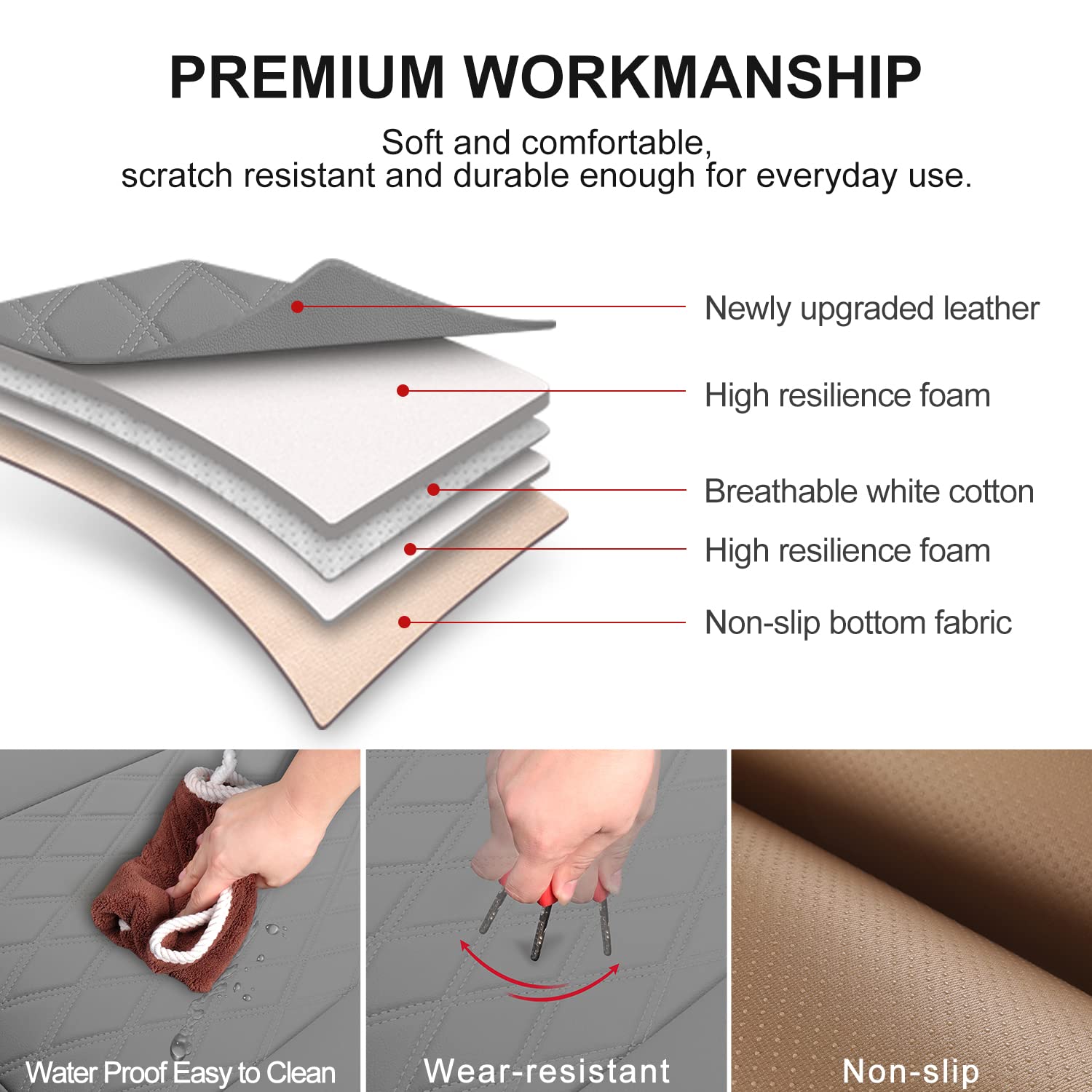 2 Pack Pu Leather Front Car Seat Cover Bottom Car Seat, Anti-Slip And Full Wrap Driver Car Seat Protectors With Storage Pocket,