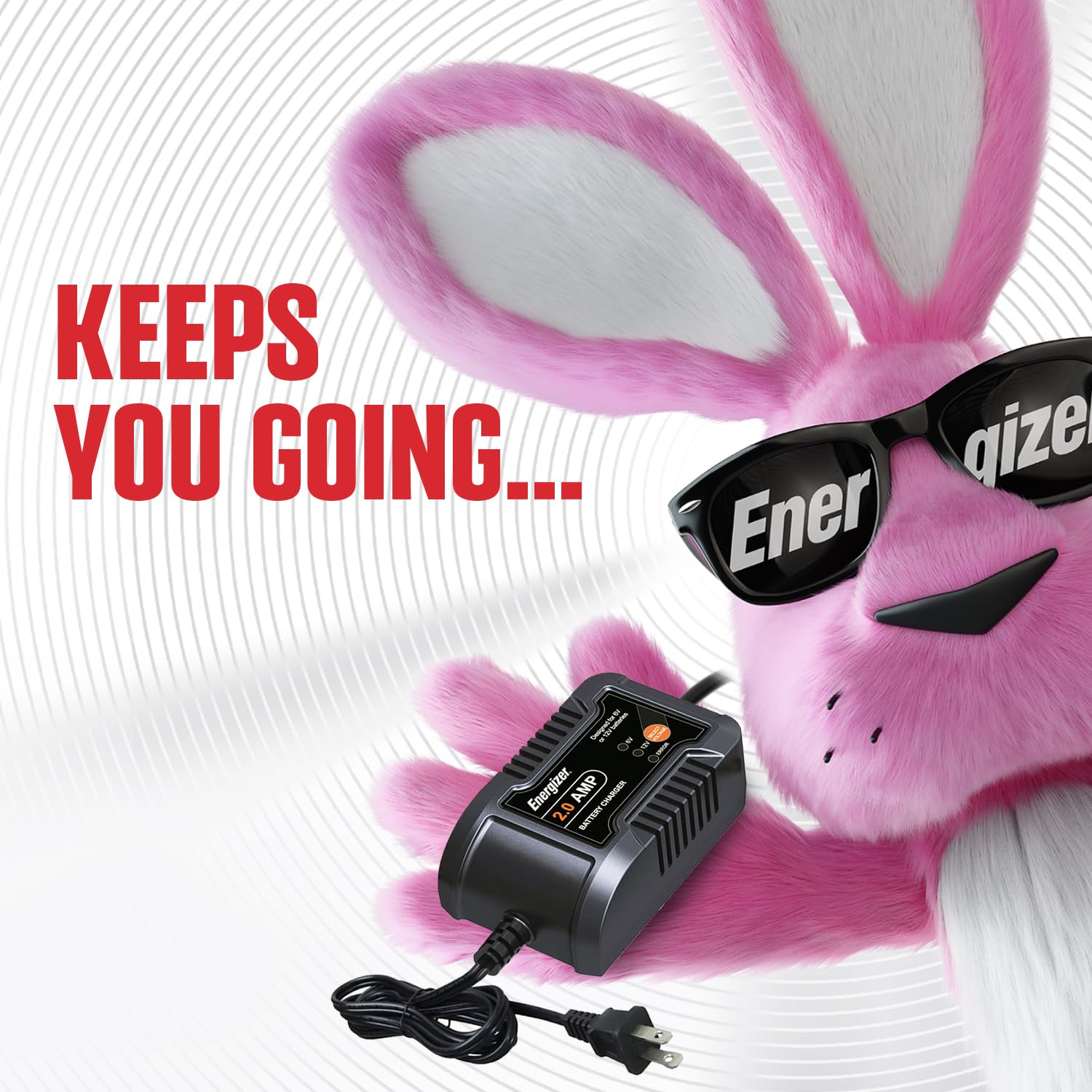 Energizer 2-Amp Battery Charger/Maintainer, 9-Step Smart Battery Car Charger, LCD Display, 6V/12V Voltage Detection for Auto, Mo