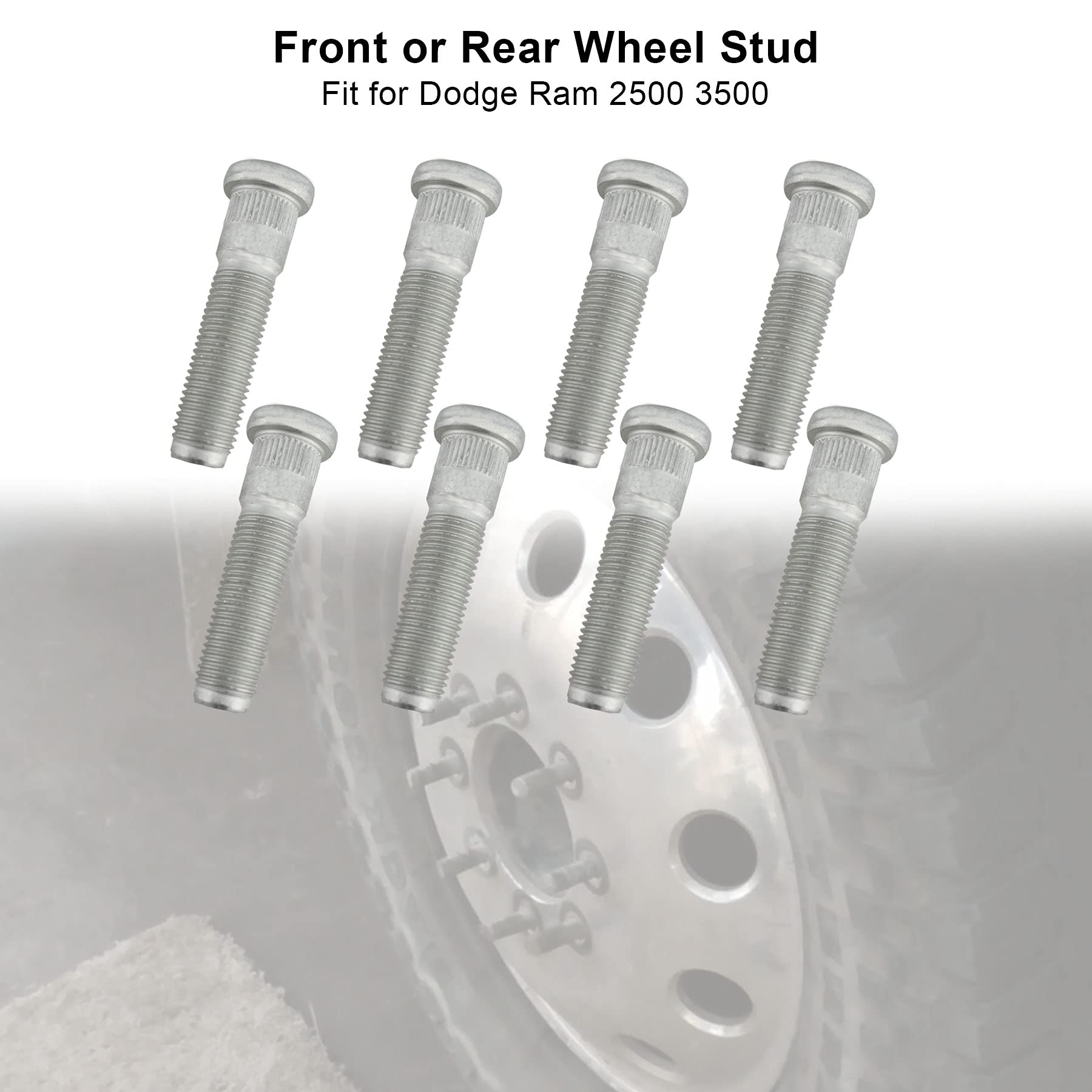 Augrex Wheel Stud Fits For Dodge Ram 2500 3500 2012 2013 2014 2015 2016 2017 2018 2019, 8Pcs 6509866Aa Front Or Rear Wheel Stud