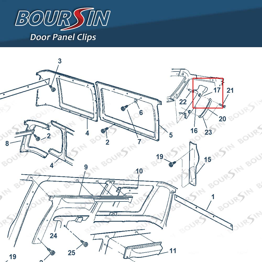 Boursin Interior Door Panel Clips Fasteners For Dodge Ram 1500 2500 3500 Pickup 1994-On 6505878-Aa Yellow Nylon (50)