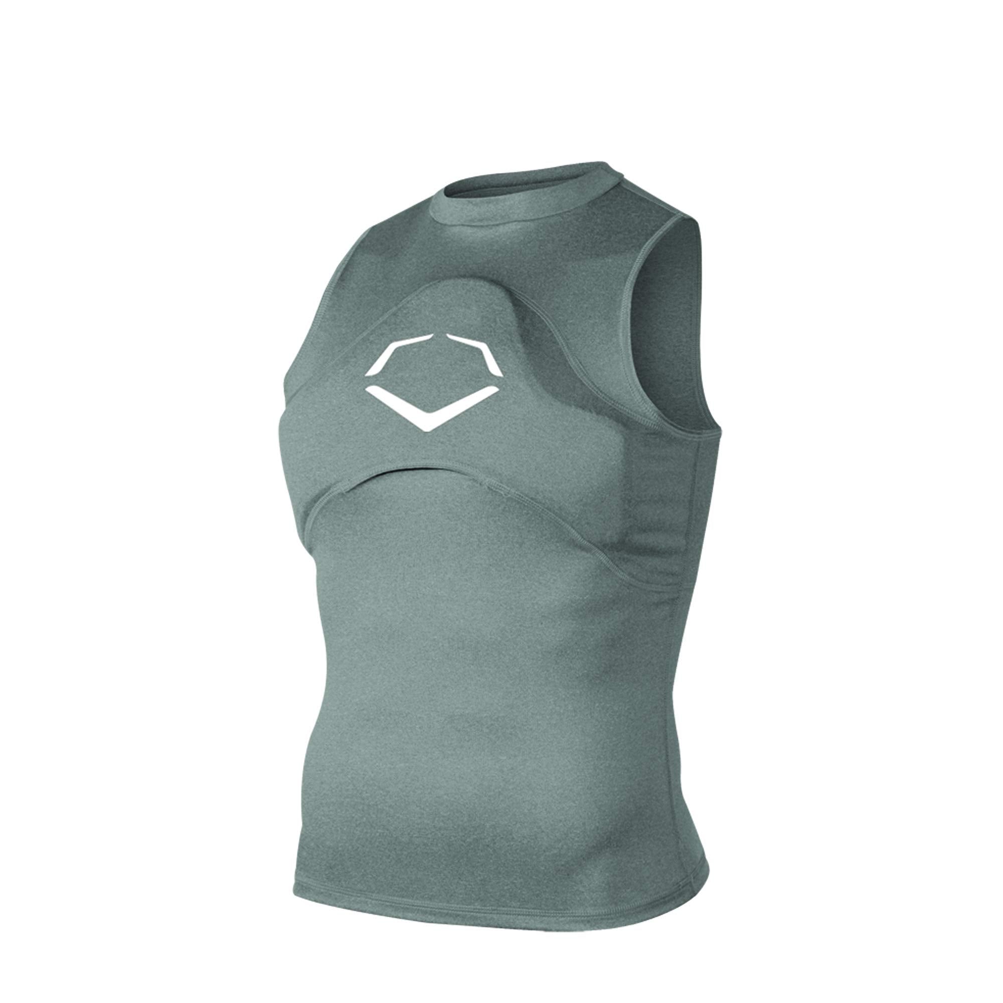 Evoshield Mens Adult Chest Guard Sleeveless Shirt, Charcoal, Large Us