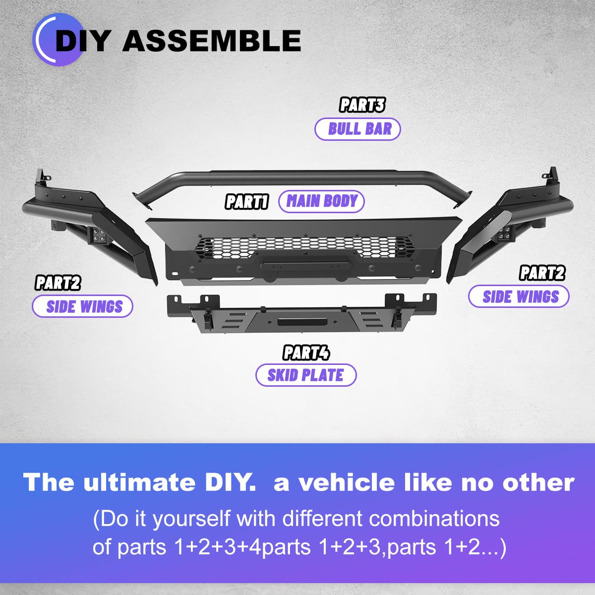 WOLFSTORM Front Bumper Compatible WIth 2013 2014 2015 2016 2017 2018 Dodge RAM 1500 Pickup 2019 2020 2021 2022 2023 2024 RAM 150