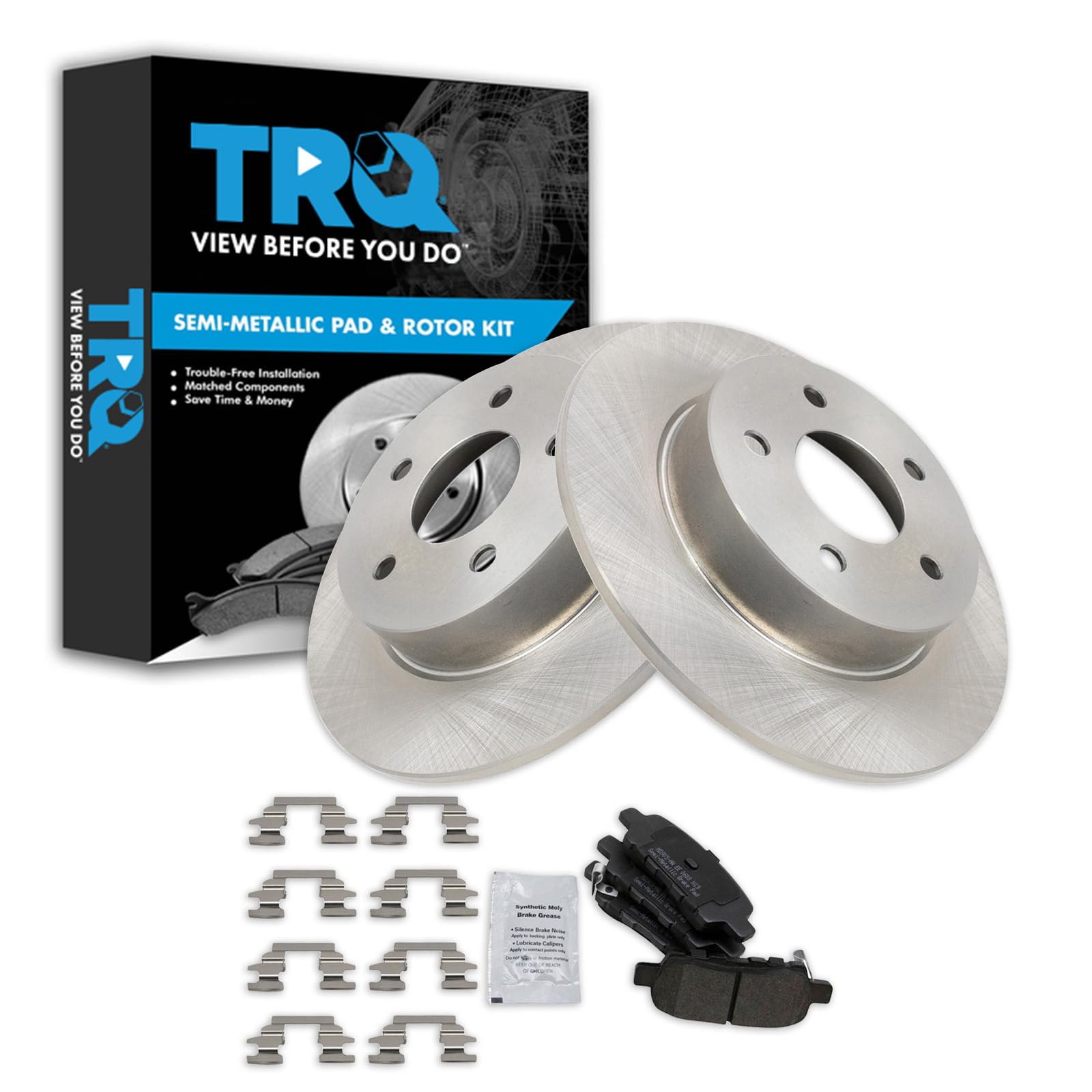Trq Rear Brake Pad & Rotor Kit Brake Pads Brake Rotor Semi-Metallic Compatible With 2019 Nissan Altima