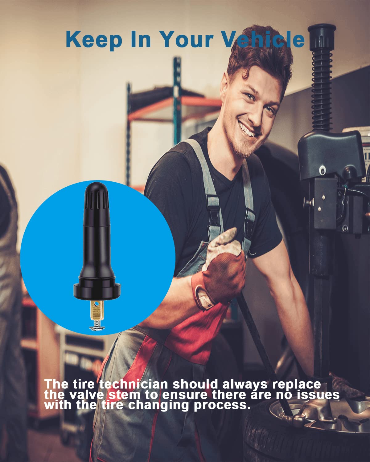 50Pcs Tpms 20008 Sensor Valve Stem Rubber Snap-In Valves, Tubeless Valve Stems 0.453 Inch Rim Holes Replacement For Standard Vehicle Tires