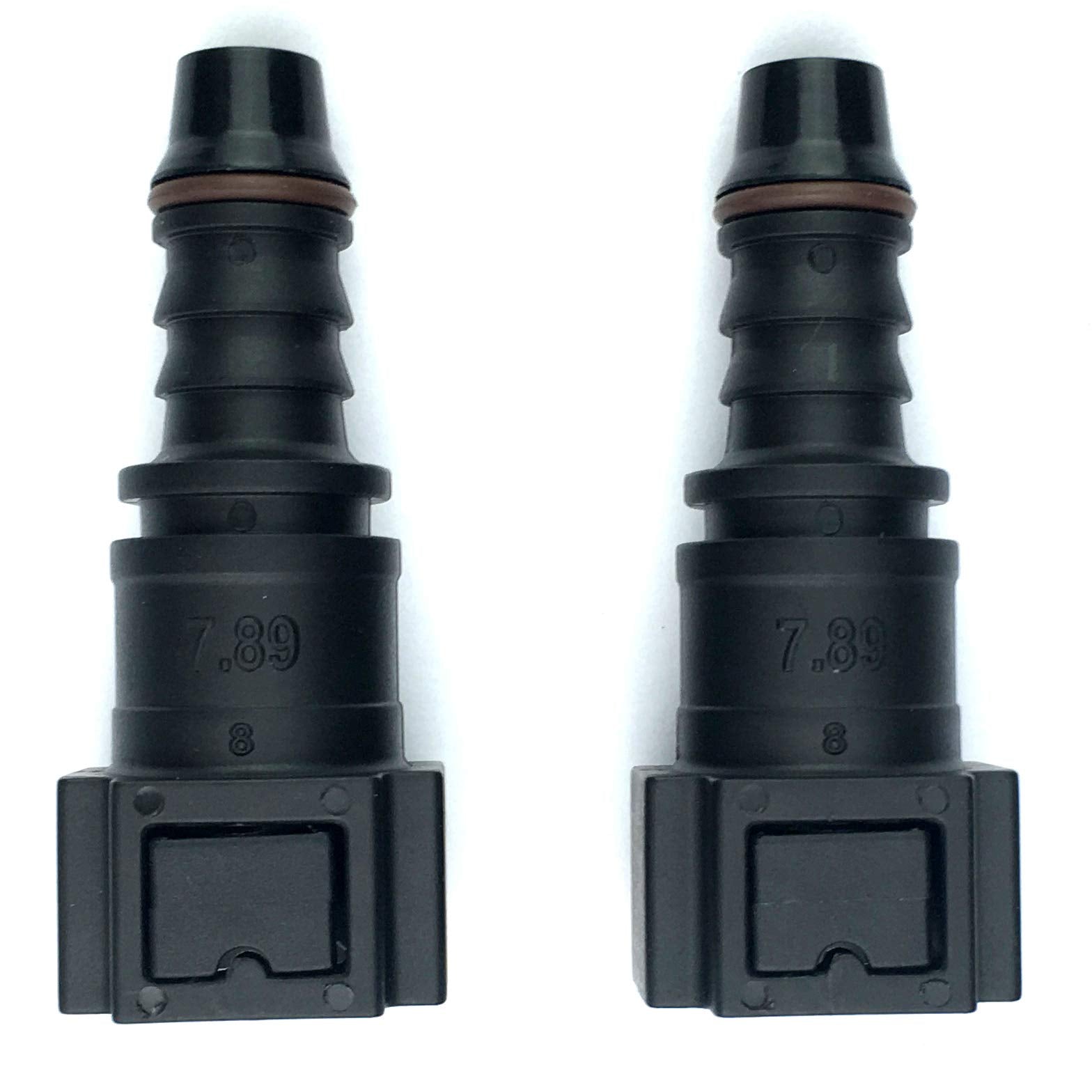 Fuel Line Quick Connector 5/16 Bundy Female To Barb Straight For 5/16 Steel To 5/16 Id 3/8 Od Nylon Tubing, Pack Of 2