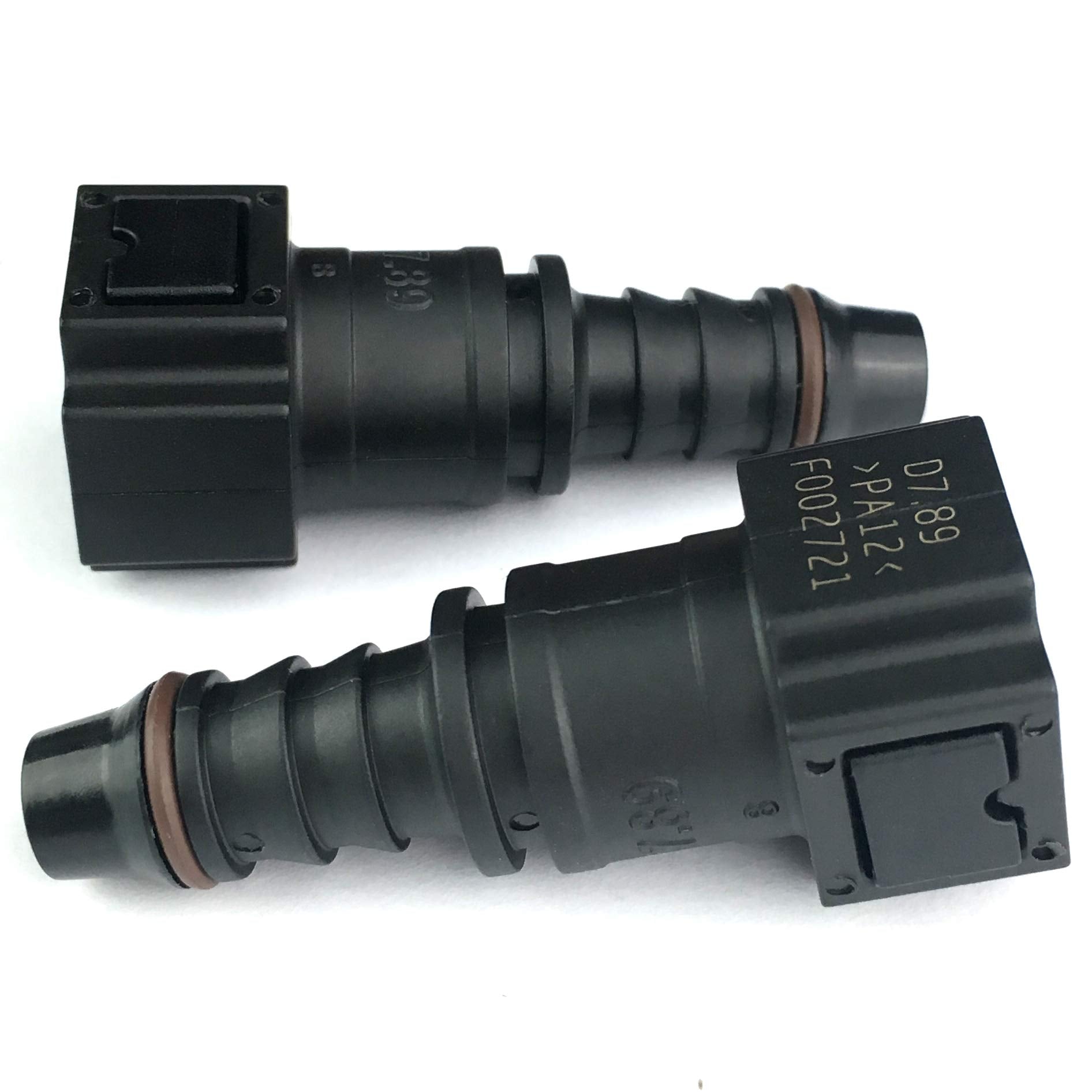 Fuel Line Quick Connector 5/16 Bundy Female To Barb Straight For 5/16 Steel To 1/4 Id & 5/16 Od Nylon Tubing, Pack Of 2