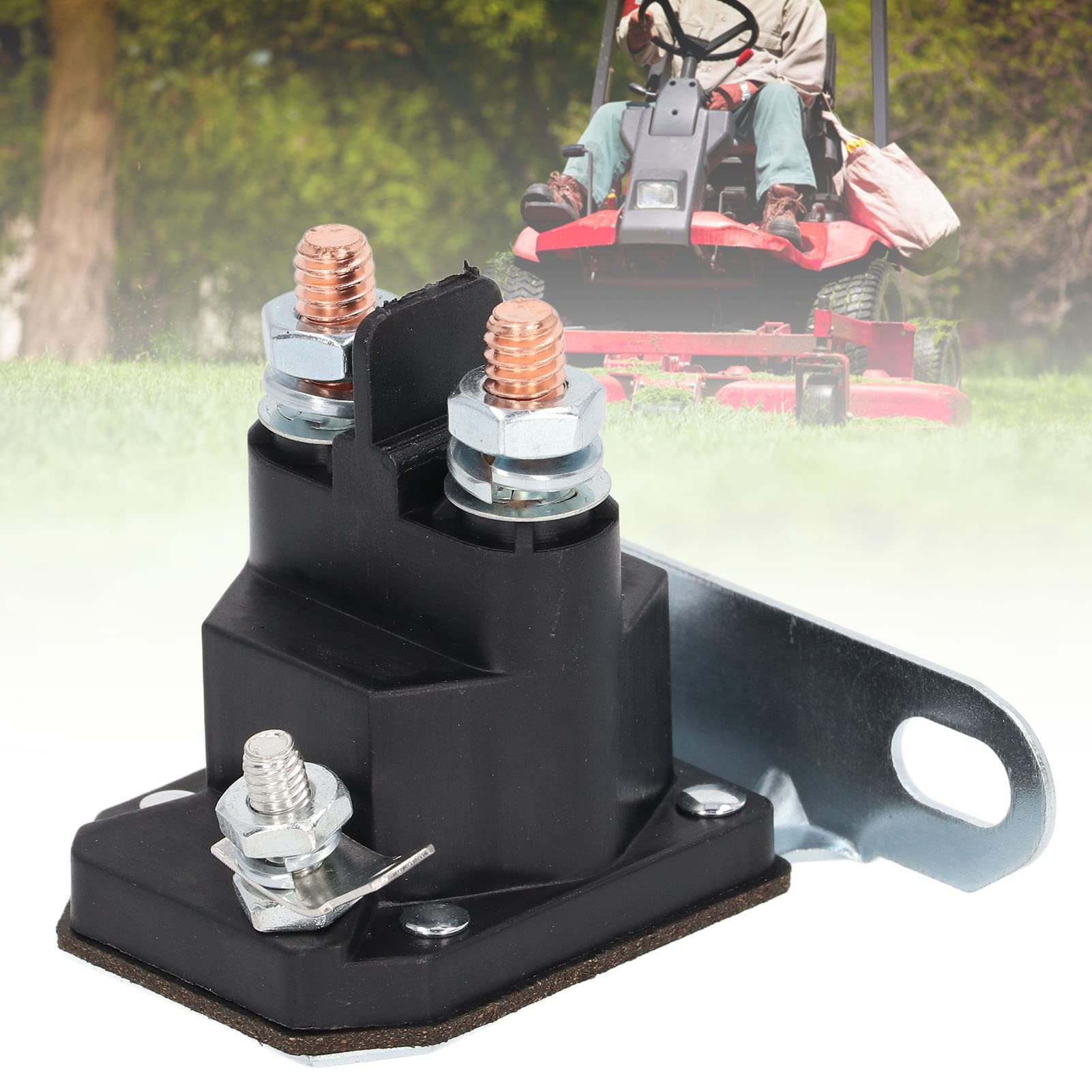 Tgoon 030817 Starter Solenoid, Dc12V Starter Solenoid Relay Switch Anti Rust Abrasion Resistant For Lawn Mower, Professional Mower Parts For Hustler Lawn Mower