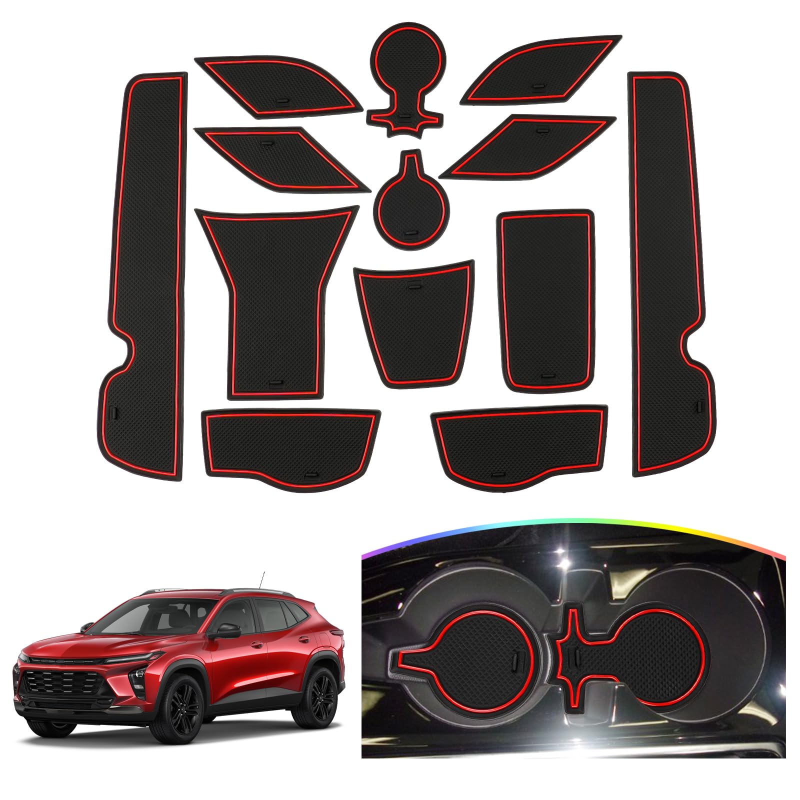 SKTU 2024 2025 Chevy Trax Door Slot Mat for 2024 2025 Chevrolet Trax (LS,1RS,LT,2RS,ACTIV) 2024 2025 Chevy Trax Accessories 14PC