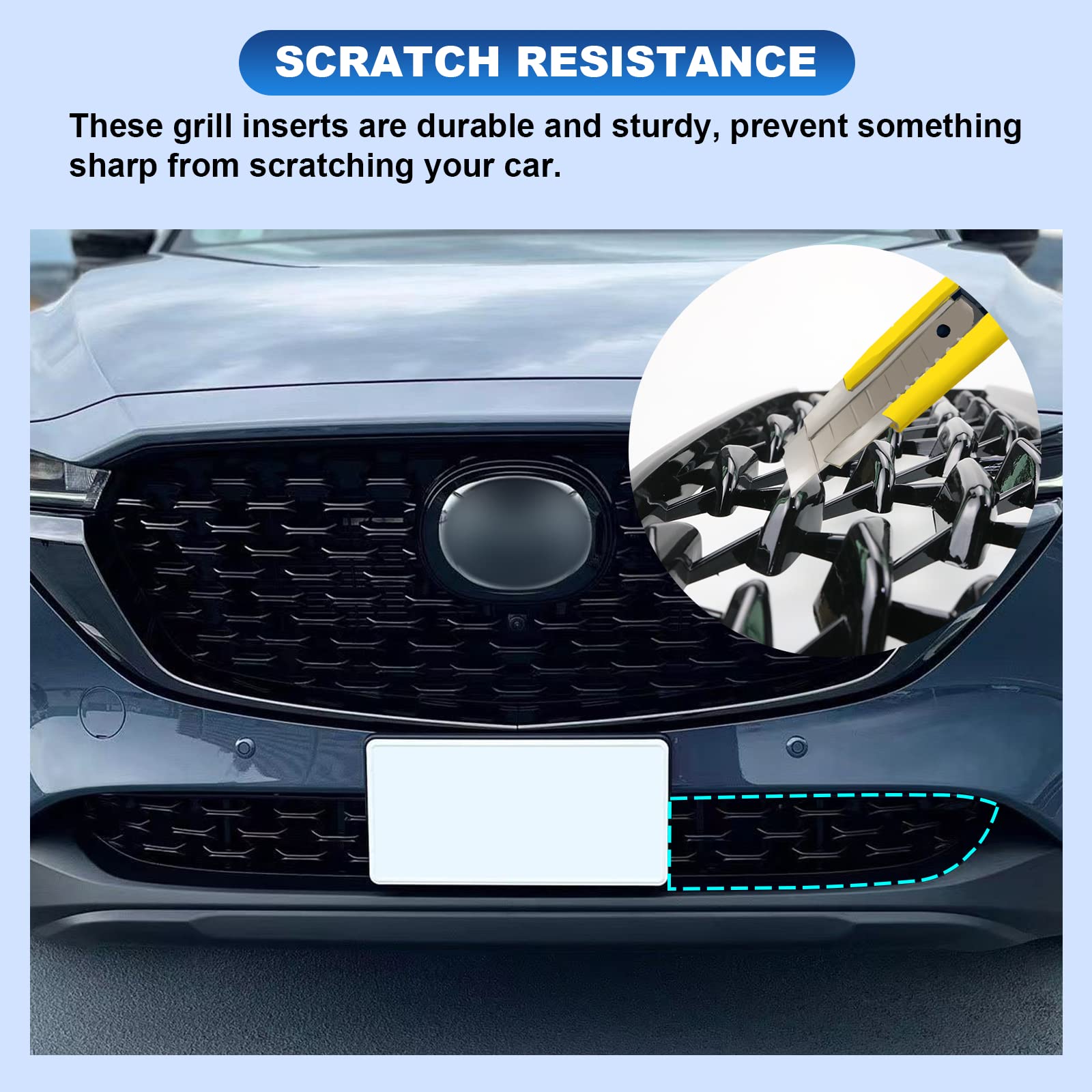 Cdefg 2024 2025 Cx-5 Front Grill Mesh Inserts Trims Front Grille Guard Compatible With 2022-2024 2025 Mazda Cx-5 Car Exterior Accessories Abs Material 2024 2025 Cx-5 Accessories(2Pcs)