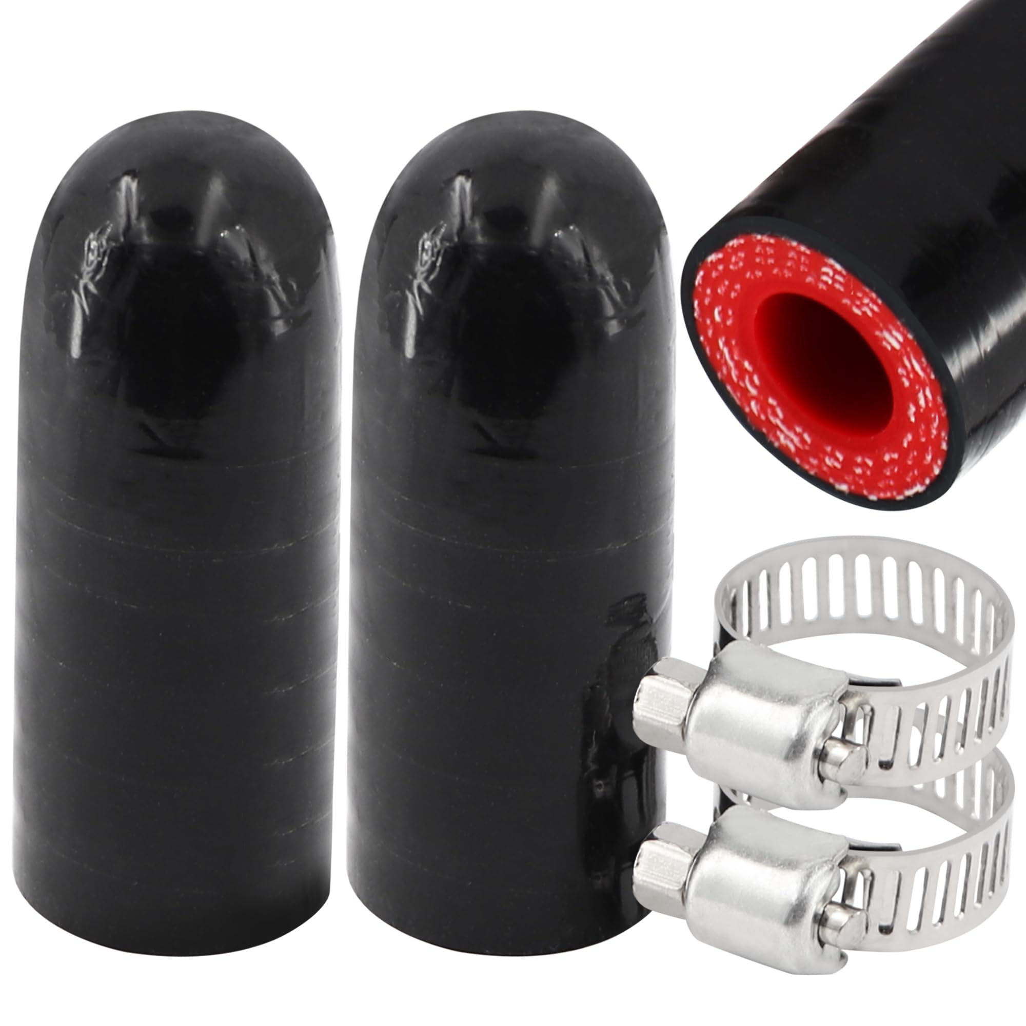 2Pcs High Temperature 4-Ply Reinforced Silicone Hose Cap ID 3/8 Inch(9.5mm) Hose End Plug for Turbo Bypass Valve/Throttle Body W