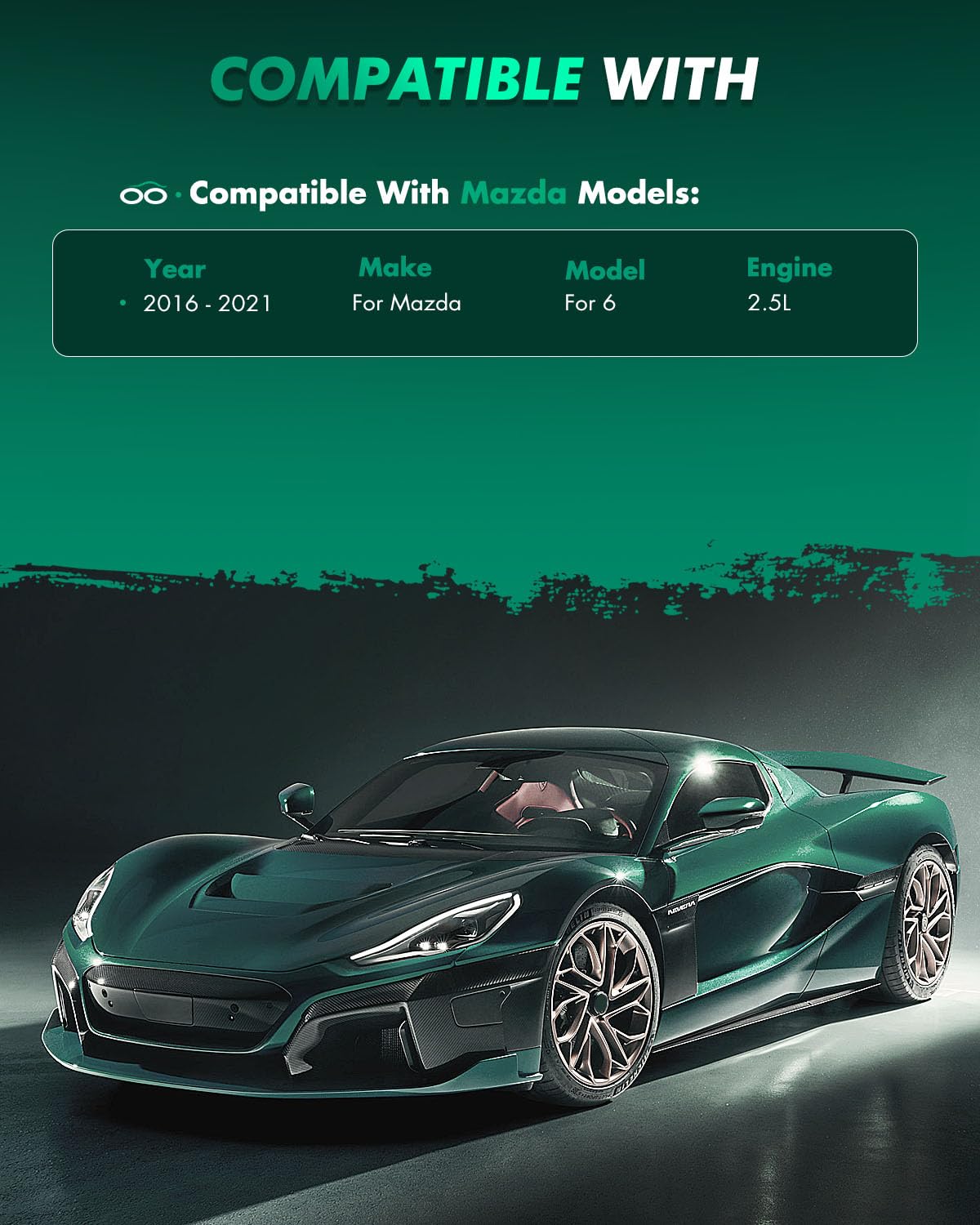 Scitoo Rear Disc Brake Pad Set 4Pcs W/Hardware Fit For Mazda For 6 2016 2017 2018 2019 2020 2021