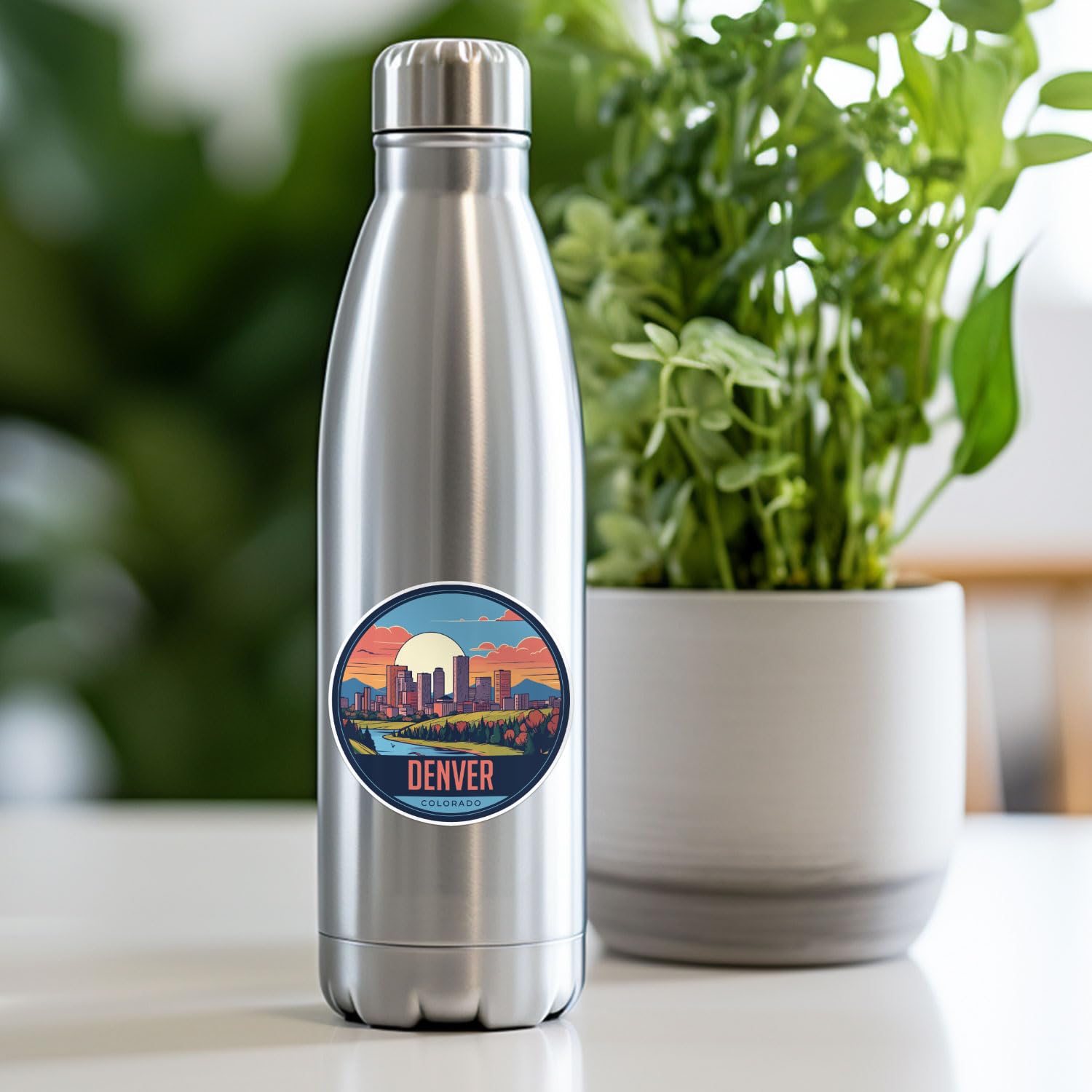 Denver City Sticker - Waterproof Vinyl Decal for Car Bumper, Laptop, Water Bottle, Wall, and Window, Size - 5'' Longer Side