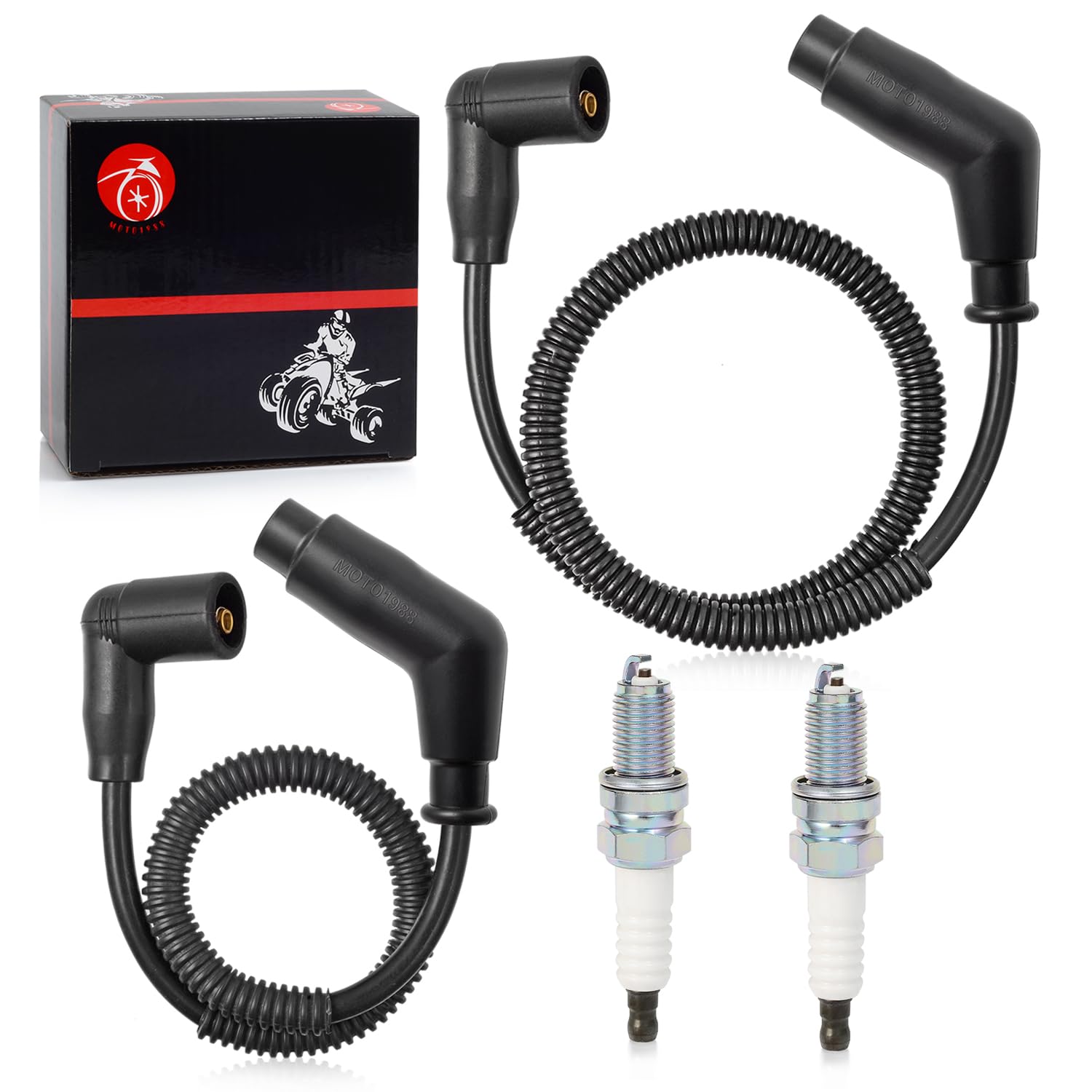 Spark Plug & Wire Cap 15In/24.4In For Can Am Commande Renegade Outlander Max 500 570 650 800 800R 1000 1000R Bombardier Traxter 500 650