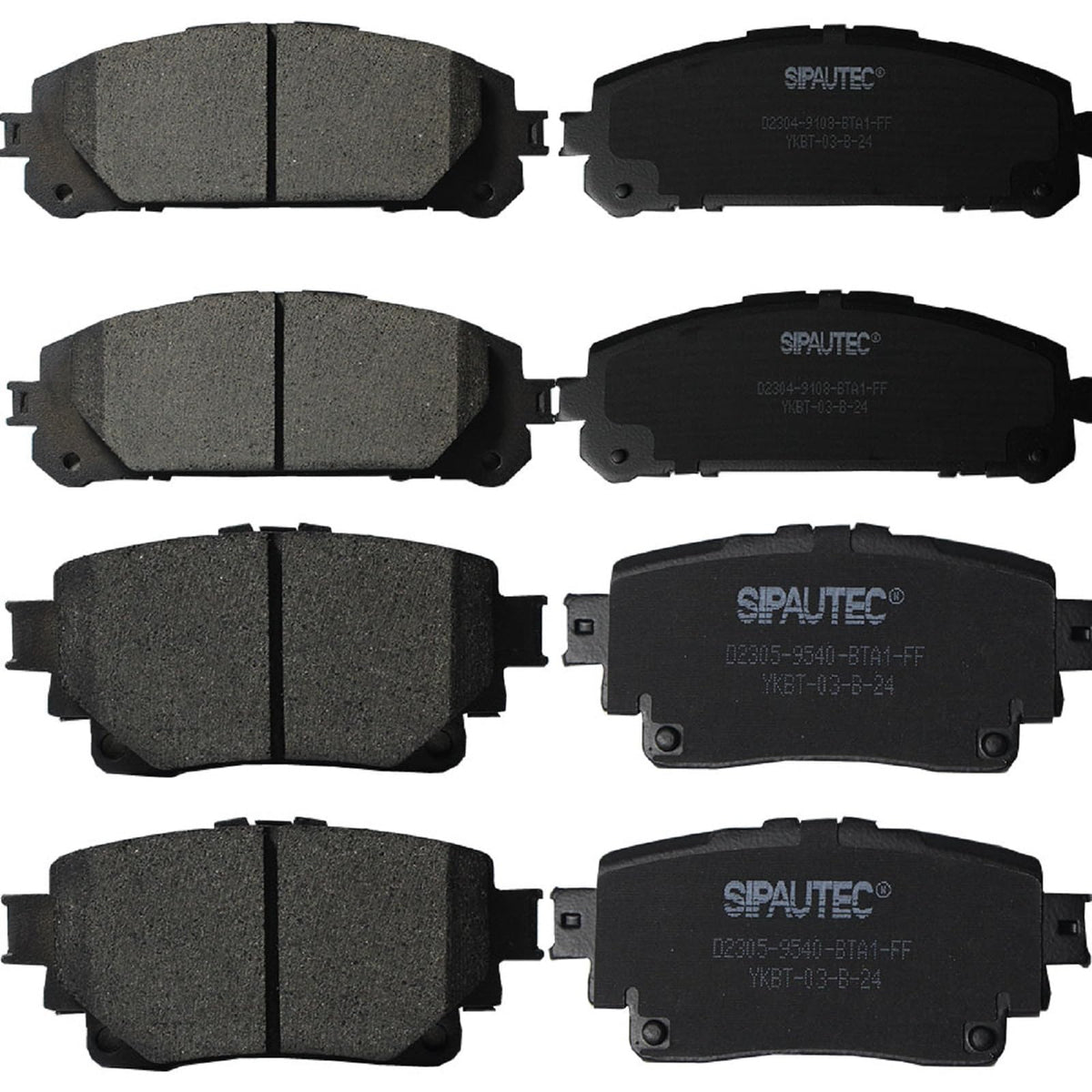 Sipautec-8Pcs Front & Rear Ceramic Brake Pads Compatible With 2020-2023 Toyota Highlander All Models Zzx910710