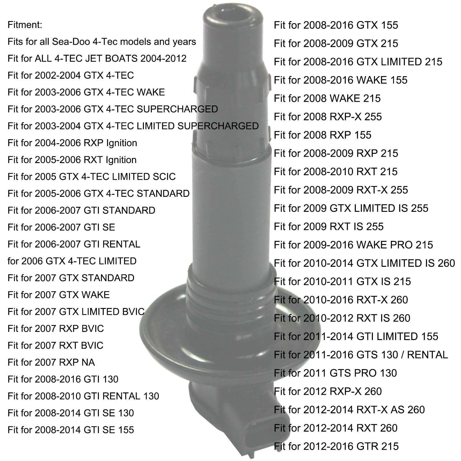 3 Pcs Ignition Coil Stick Fit for SeaDoo GTX RXT RXP GTI GTS GTR Wake 130 155 185 215 255 260 HP ALL 4-TEC Models 420664020