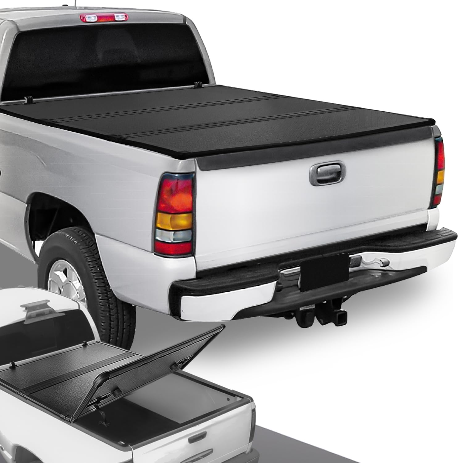 Dna Motoring Truck Bed Soft Tri-Fold Adjustable Tonneau Cover Compatible With 99-06 Silverado/Sierra 1500-3500 & Hd Models 8Ft B