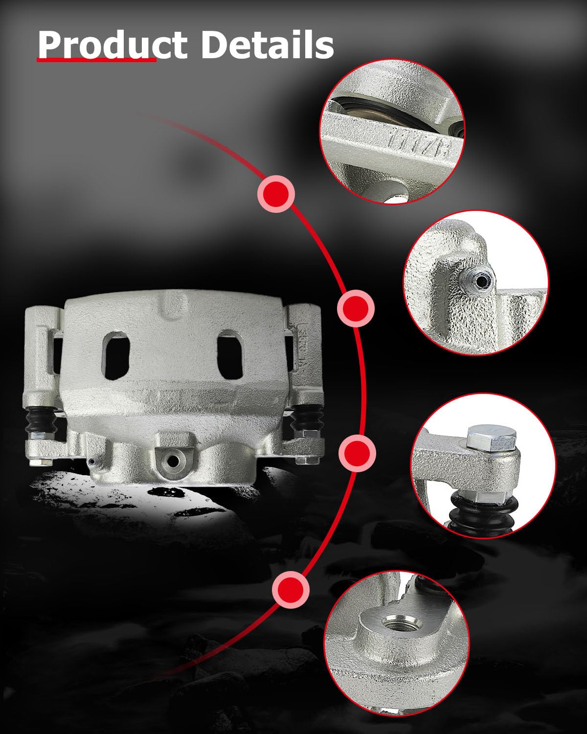 cciyu 18B4919A 18B4918A Front Left & Right Brake Calipers With Bracket For Cadillac,For Chevy,For GMC