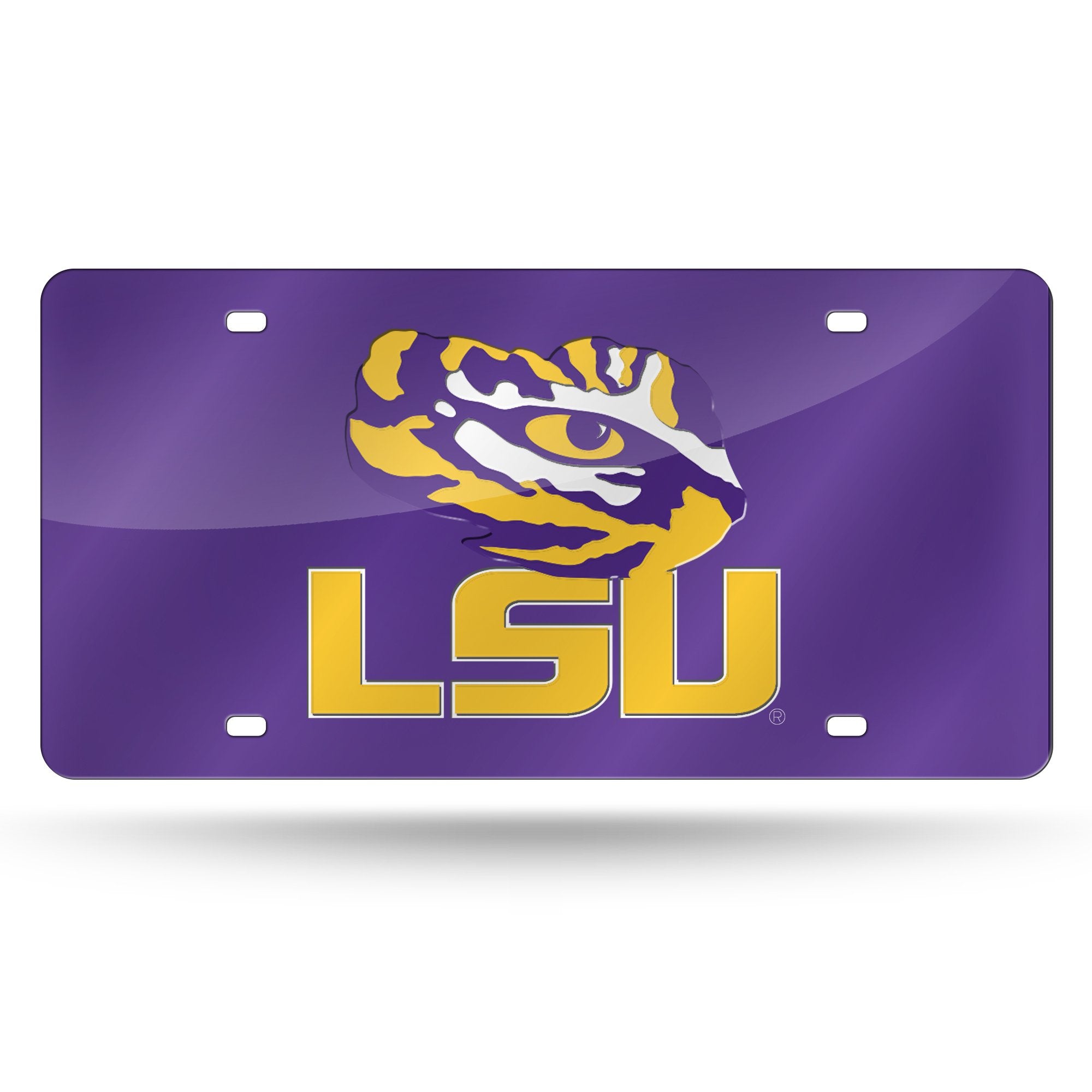 Ncaa Rico Industries Laser Inlaid Metal License Plate Tag, Lsu Tigers , 6 X 12-Inches
