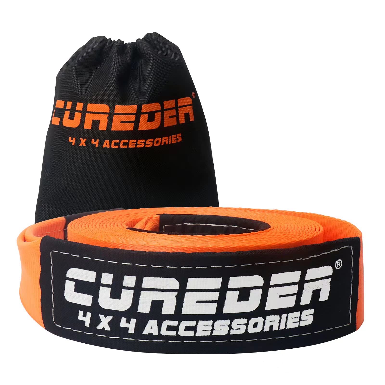 Cureder Tow Strap - 3'' x 20ft Recovery Strap,Lab Tested 35,121 lb Break Strength Snatch Strap, Suitable for Emergency Off-Road 