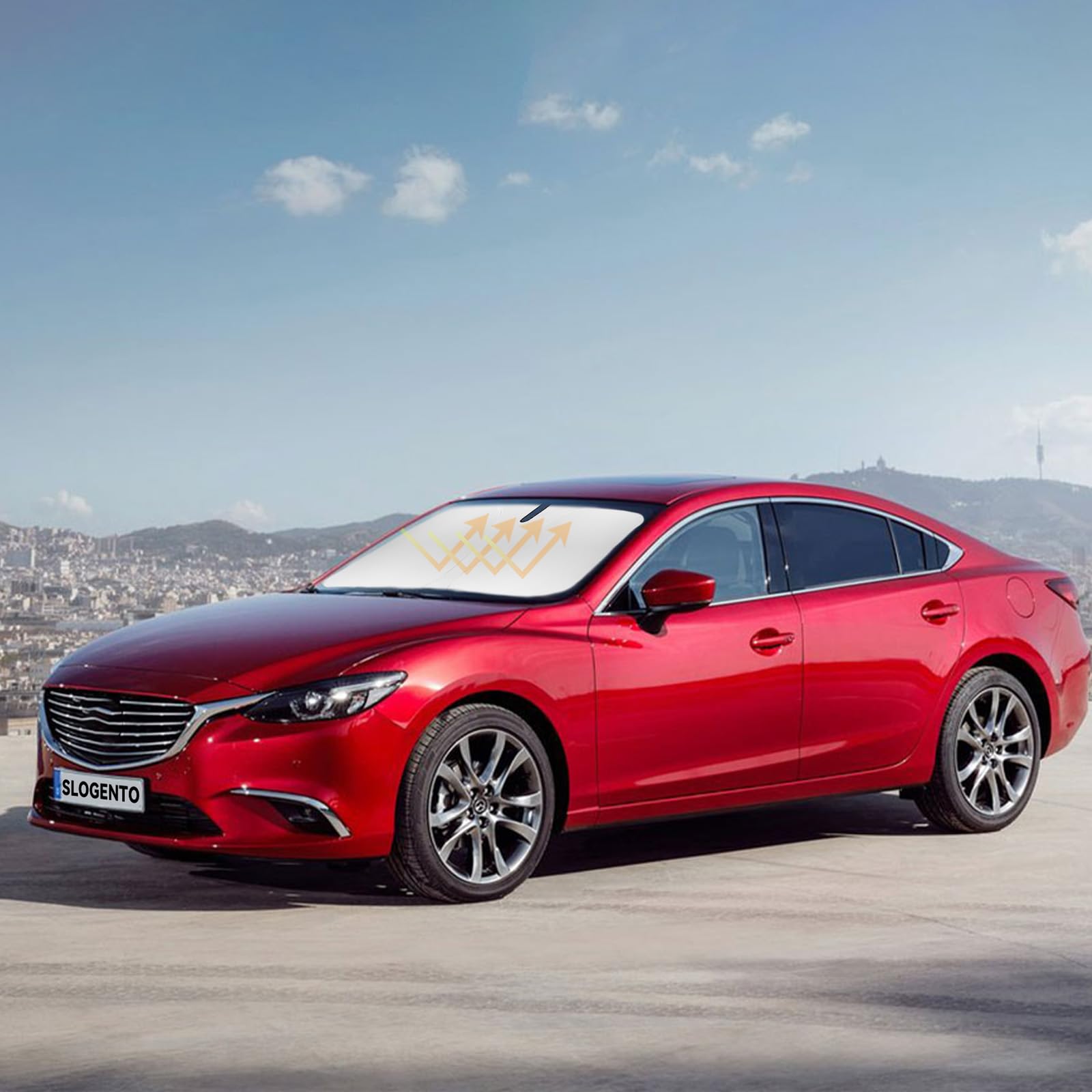 Sun Shade For Mazda 6 Windshield Sunshades For 2014-2020 2021 Mazda 6 Mazda6 Sedan, Sport, Touring, Grand Touring, Reserve, Sign