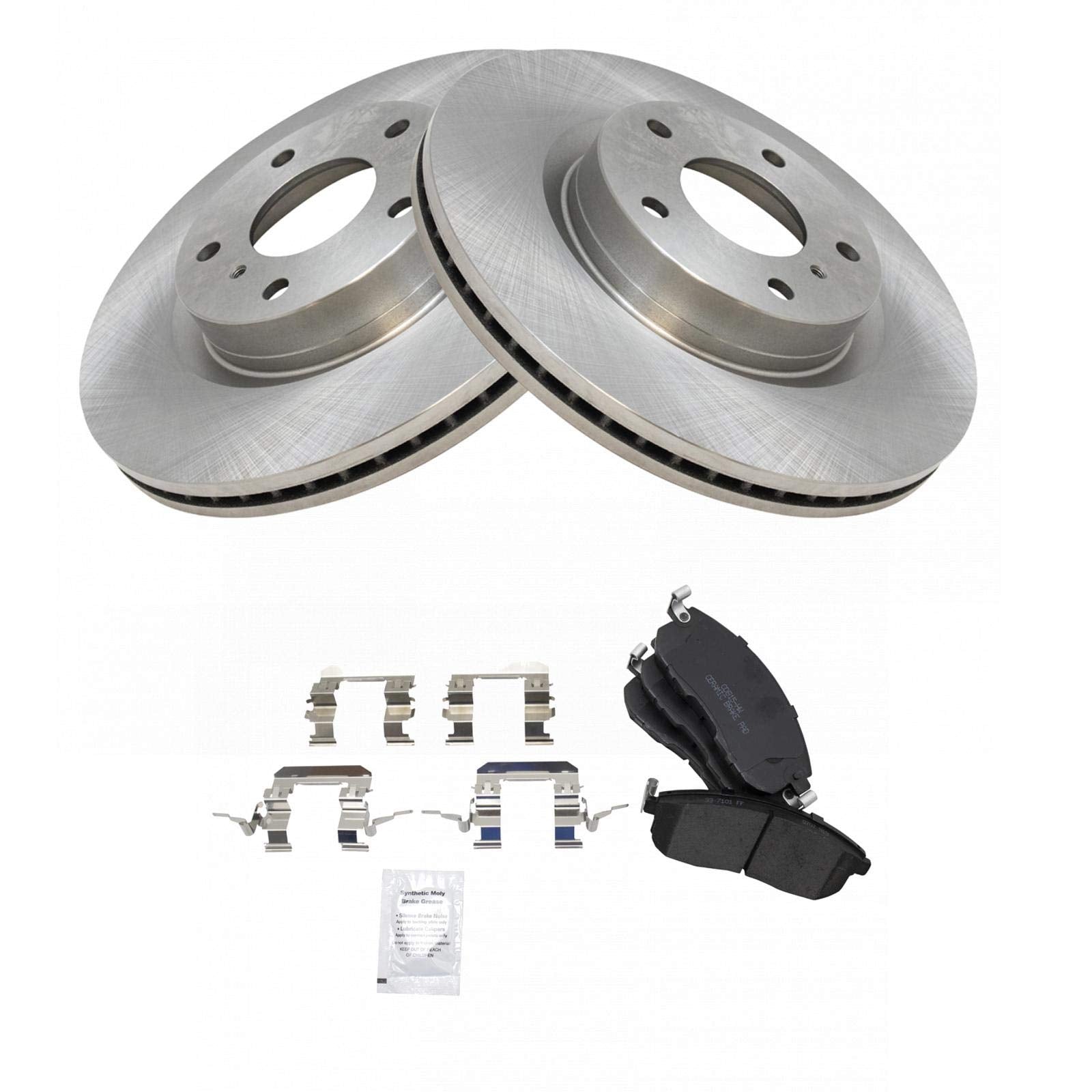 Trq Front Brake Pad & Rotor Kit Brake Pads Brake Rotor Ceramic Compatible With 2003-2004 Infiniti G35 2003-2005 Nissan 350Z