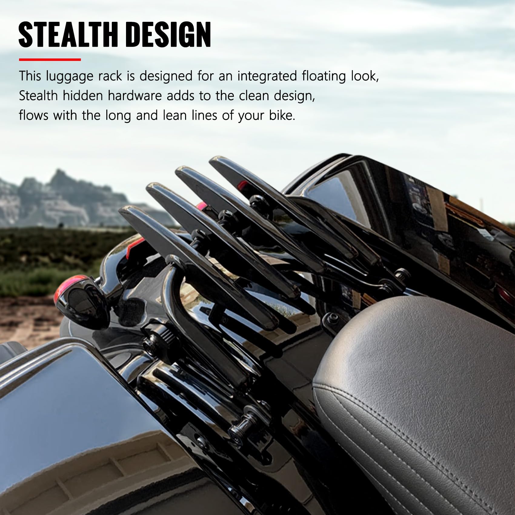 XFMT Motorcycle Detachable Stealth Two-Up Luggage Rack for Harley Touring Road King Street Glide Road Glide Electra Glide 2009-2