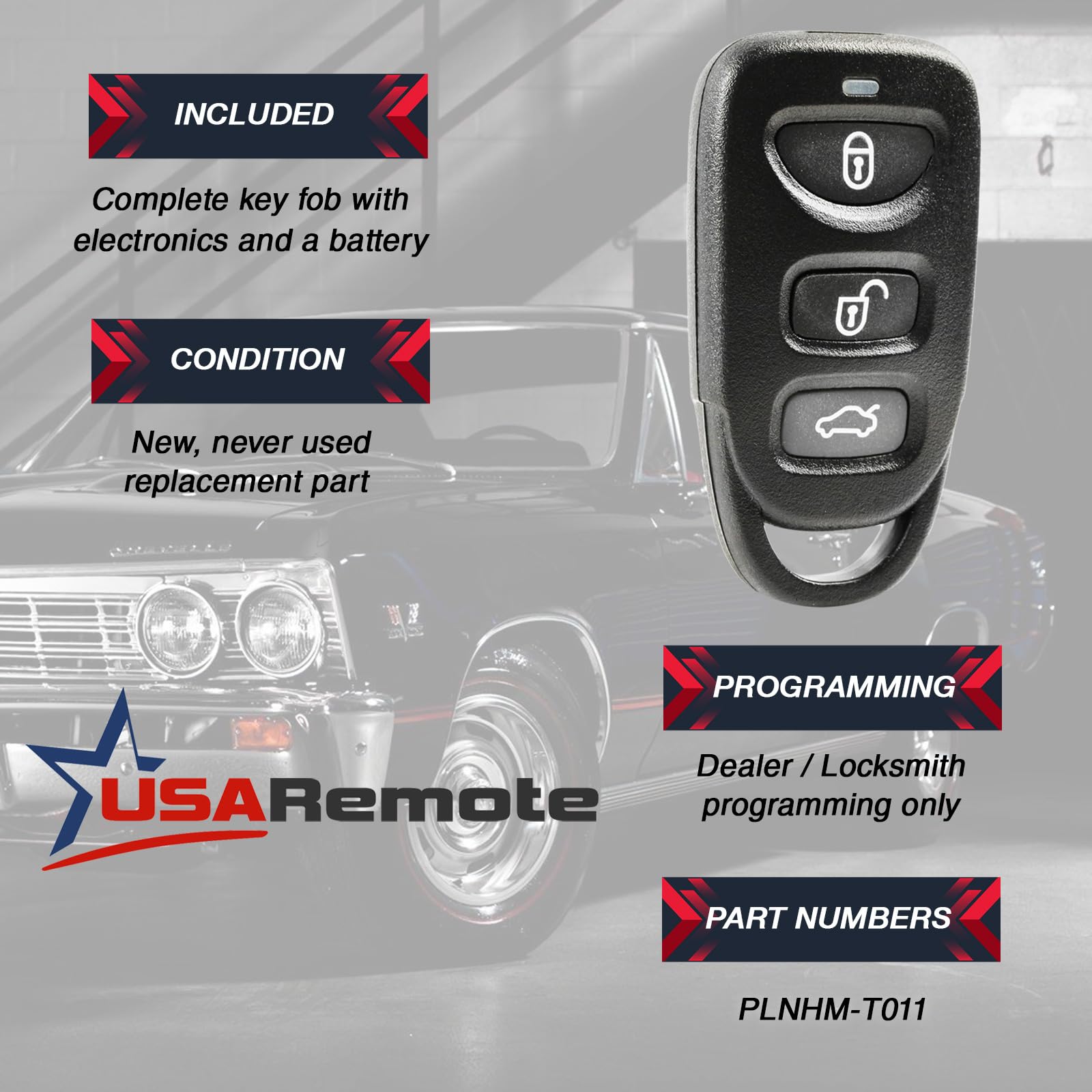 Fits 2007-2009 Kia Sorento / 2007-2011 Kia Rondo Key Fob Keyless Entry Remote (Plnhm-T011)